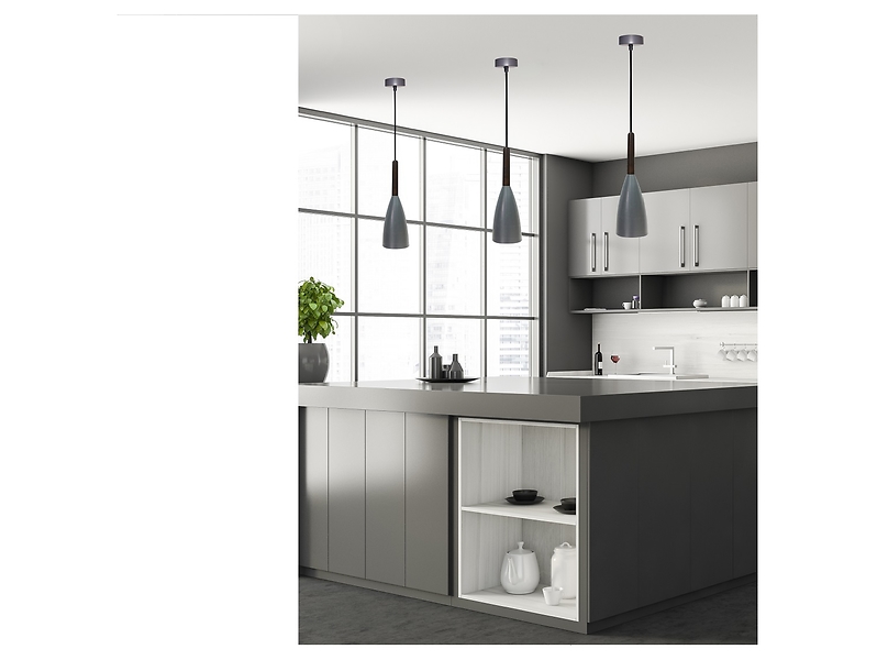 Lampa wisząca Flen II metalowa szara
