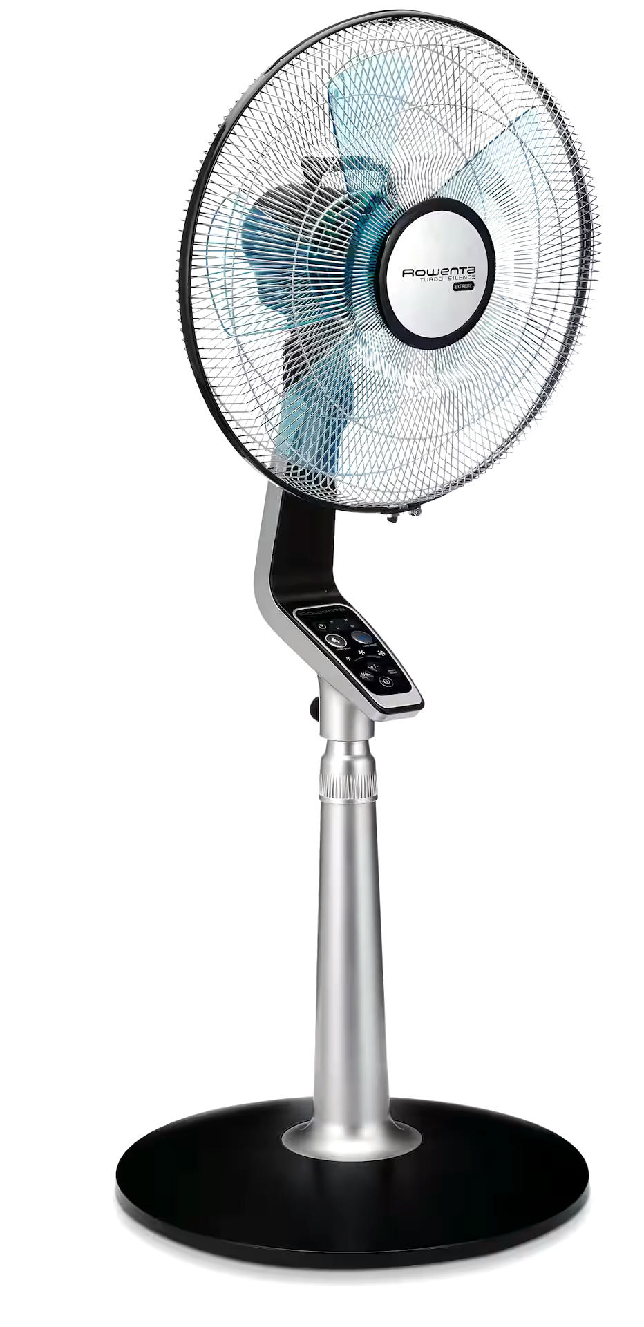 Rowenta Turbo Silence Pedestal/Stand Fan with Remote Control and Adjustable Height, Black, 16-in