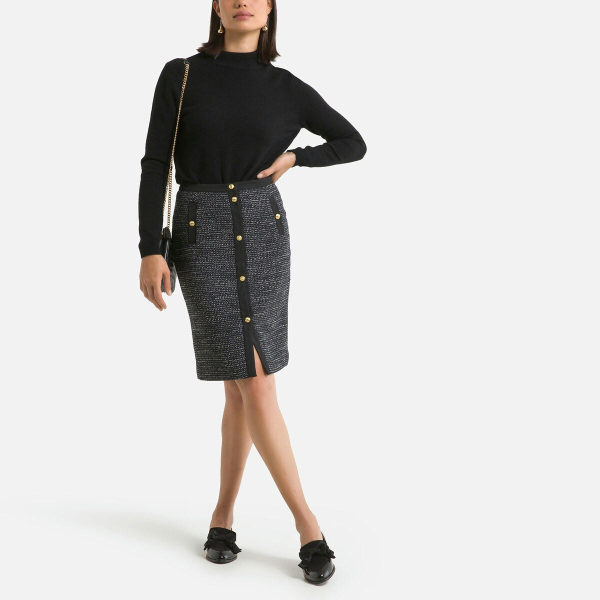 Pull en cachemire col montant en fine maille
