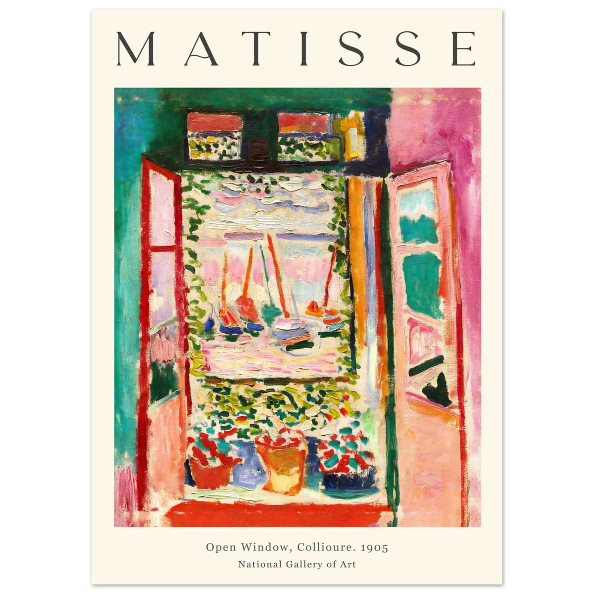 Artfulprints Poster Matisse - Open window collioure 1905  - 50x70 cm - Meerkleurig