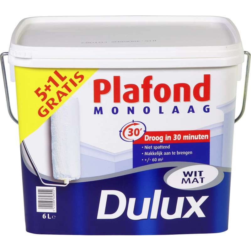 Peinture plafond mono mat blanc 5   1 L gratuit DULUX