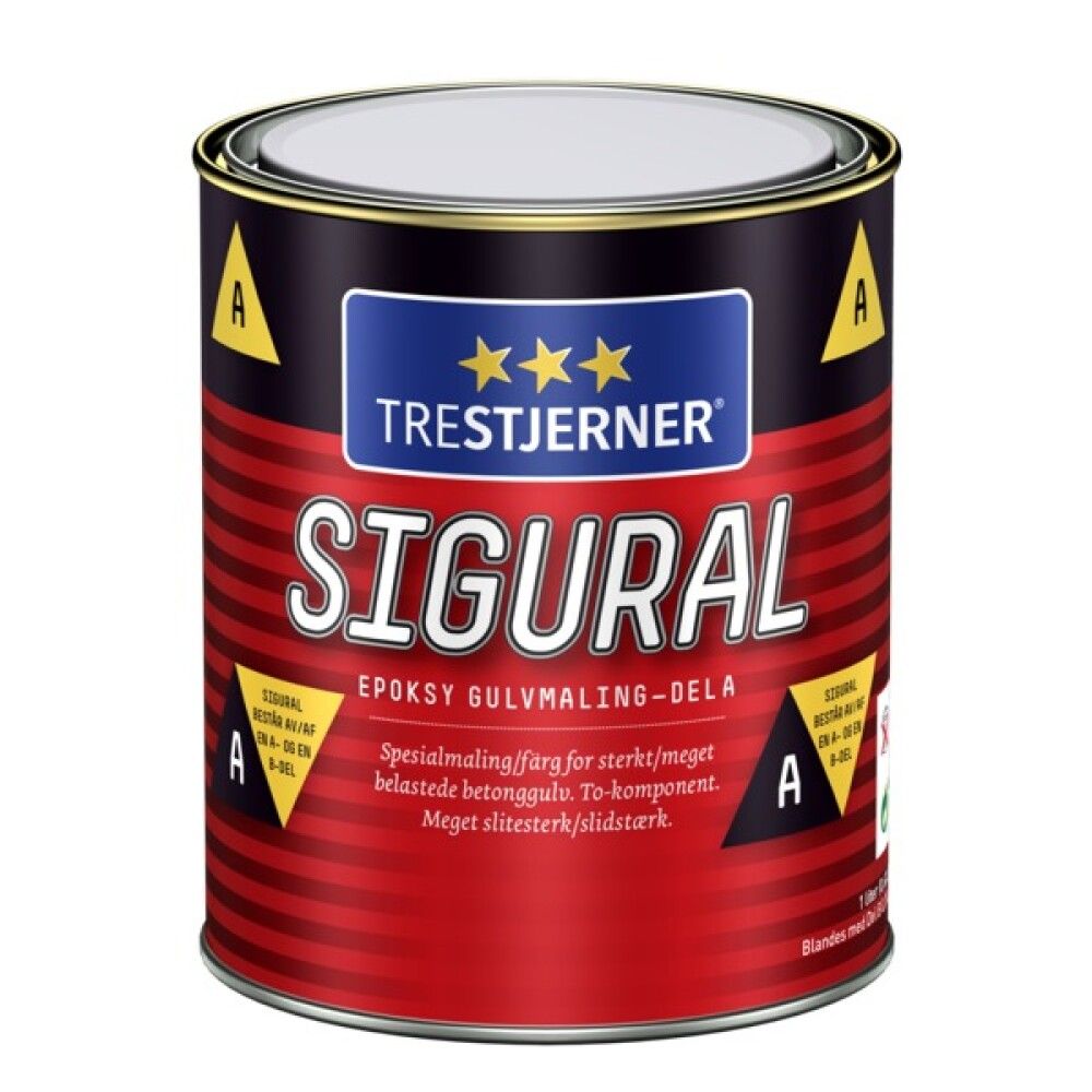 GULVMALING TRESTJERNER SIGURAL A-KOMP 39 STÅLGRÅ 0,62L