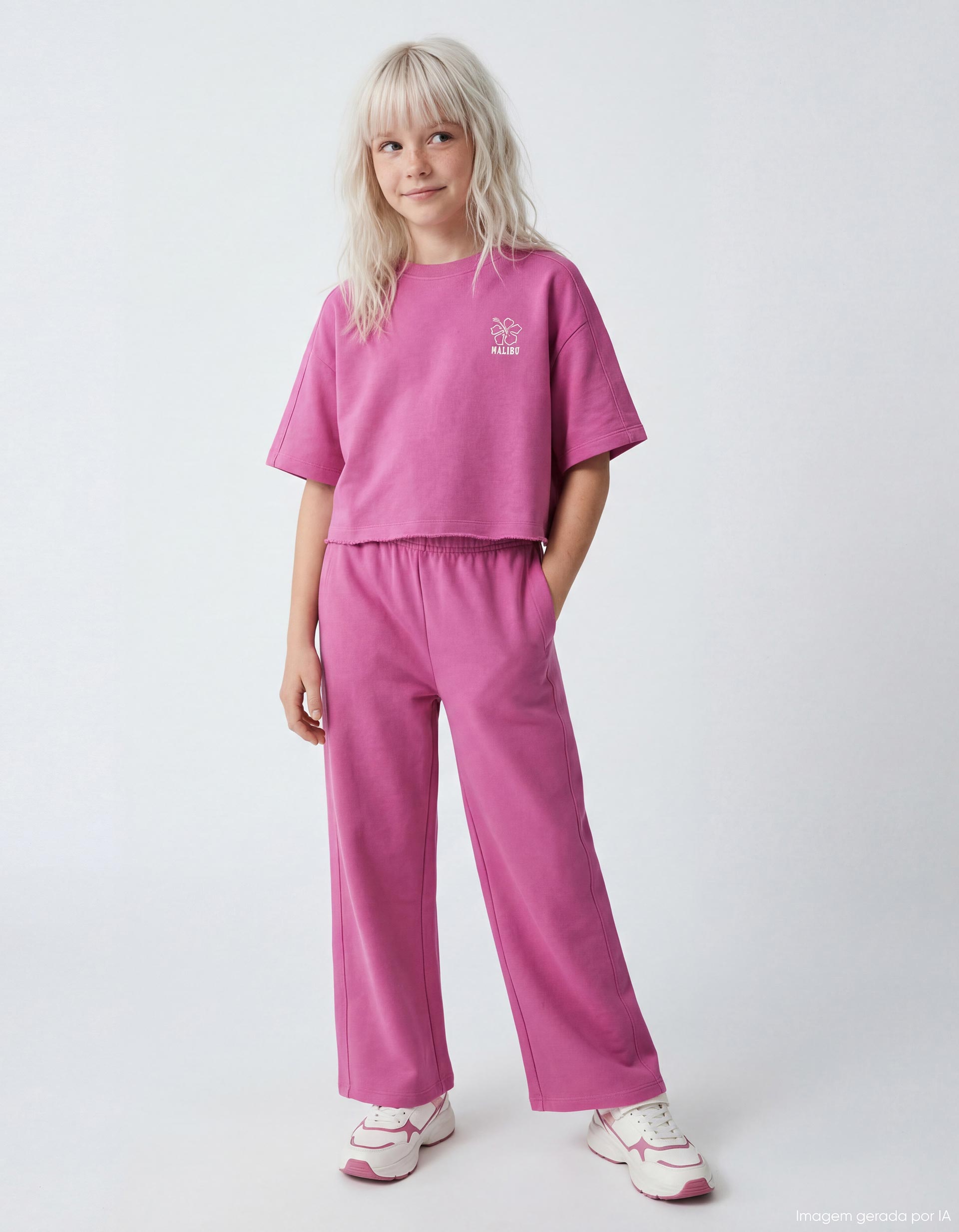 Conjunto de Jogging, Menina, Rosa