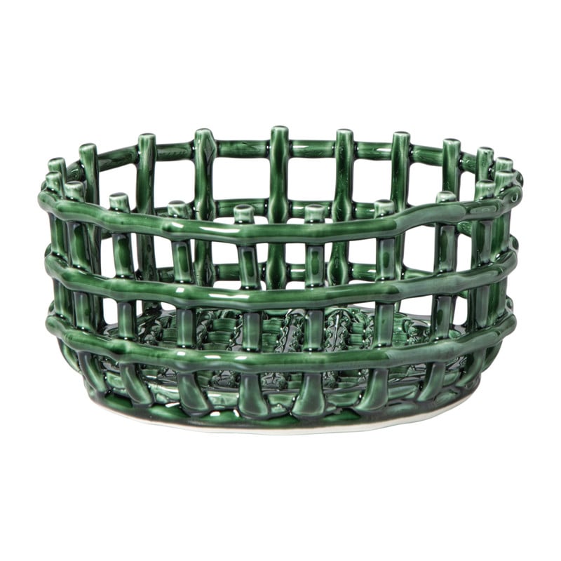 Mand keramiek klein - groen - &Oslash;23x11 cm