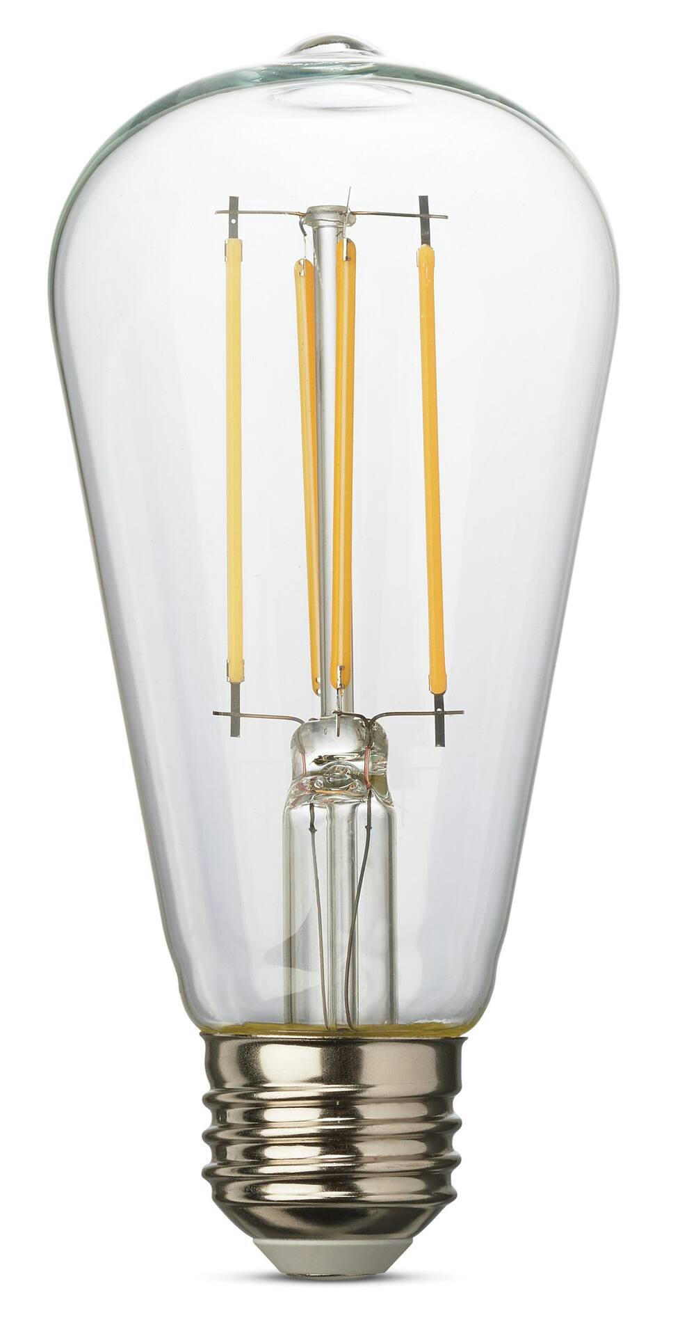 NOMA ST19 E26 Base Household Non-Dimmable Dusk to Dawn LED Light Bulb, 3000K, 800 Lumens, Warm White, 60W
