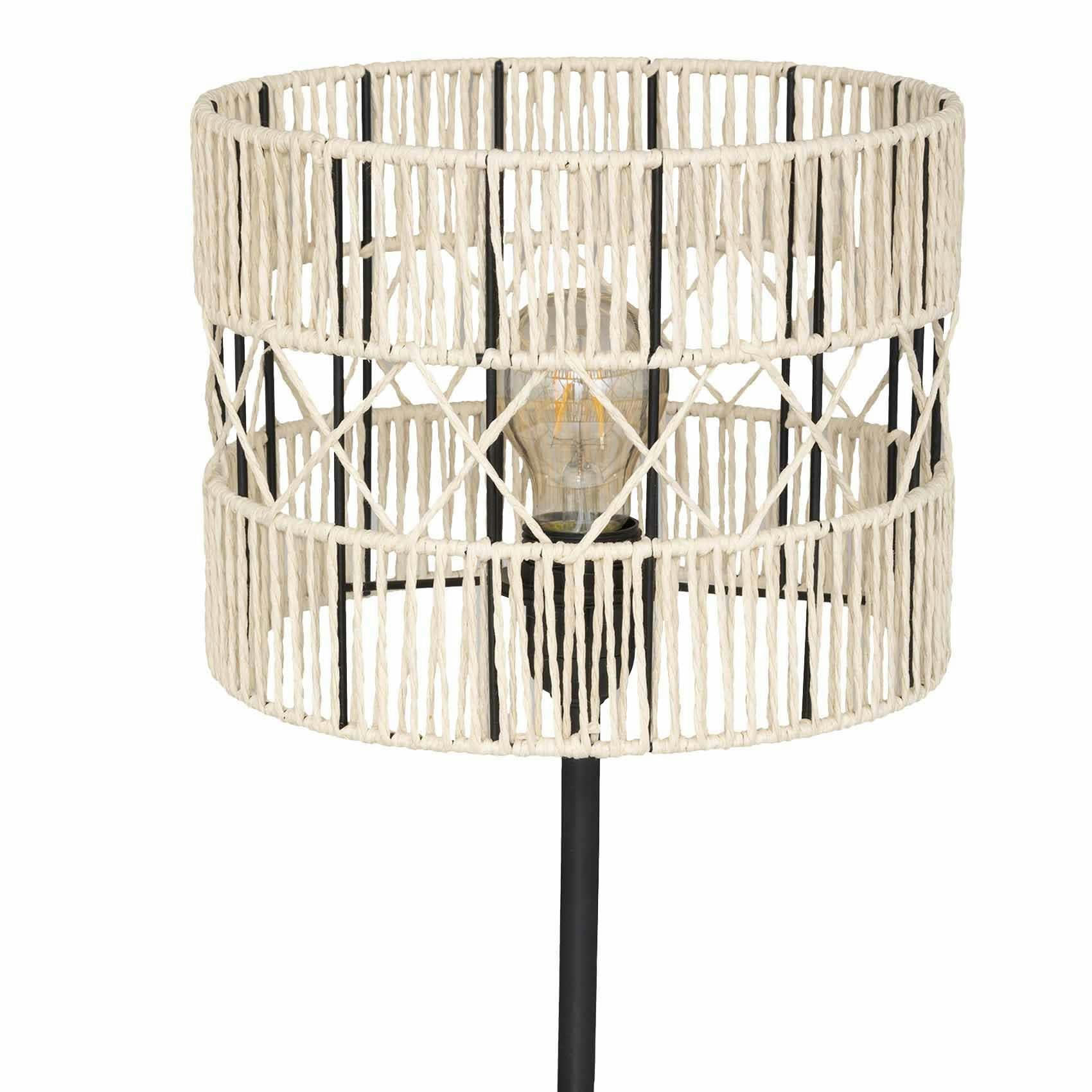 - Lampe droite tressée métal naturel 47 cm