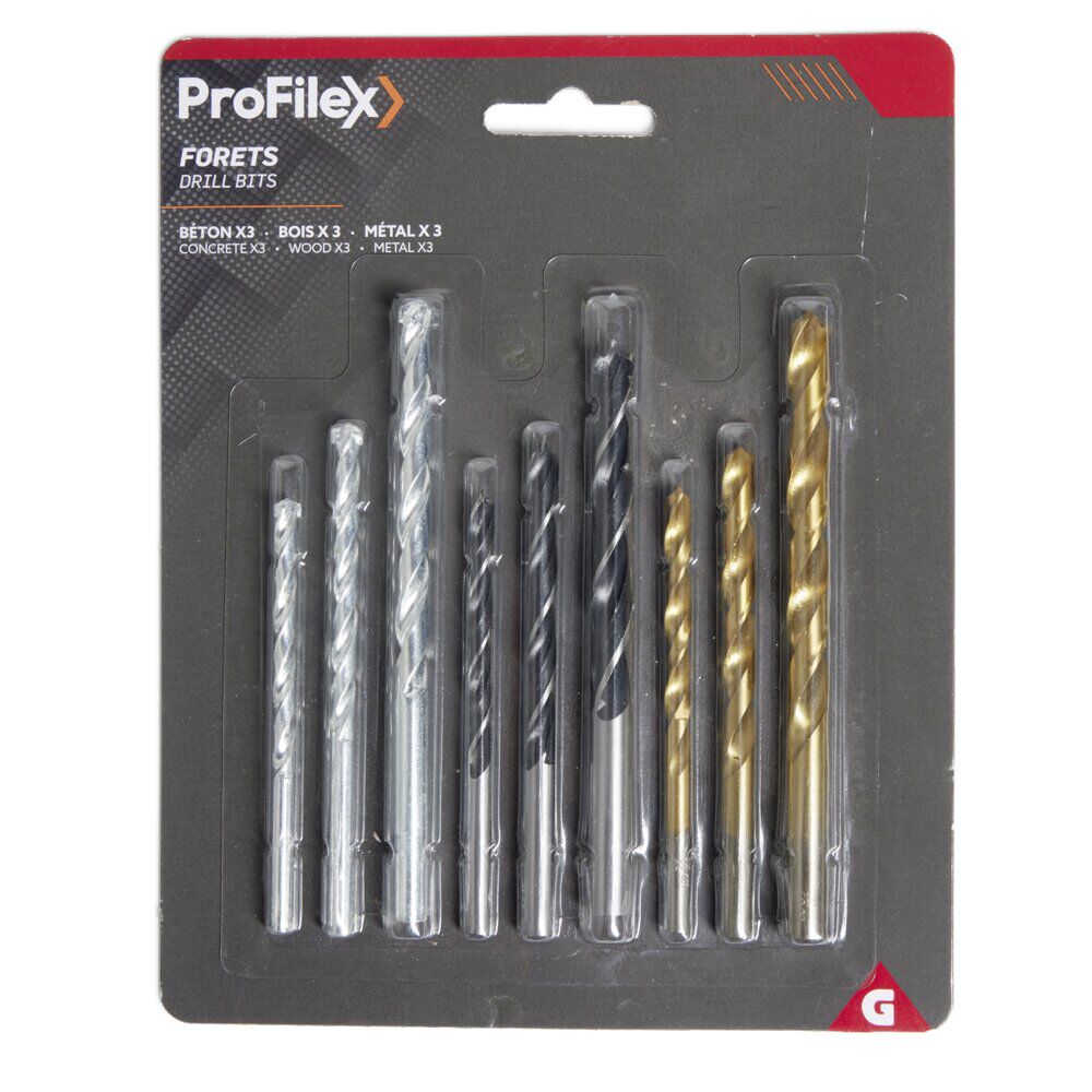 Lot de 9 forets acier