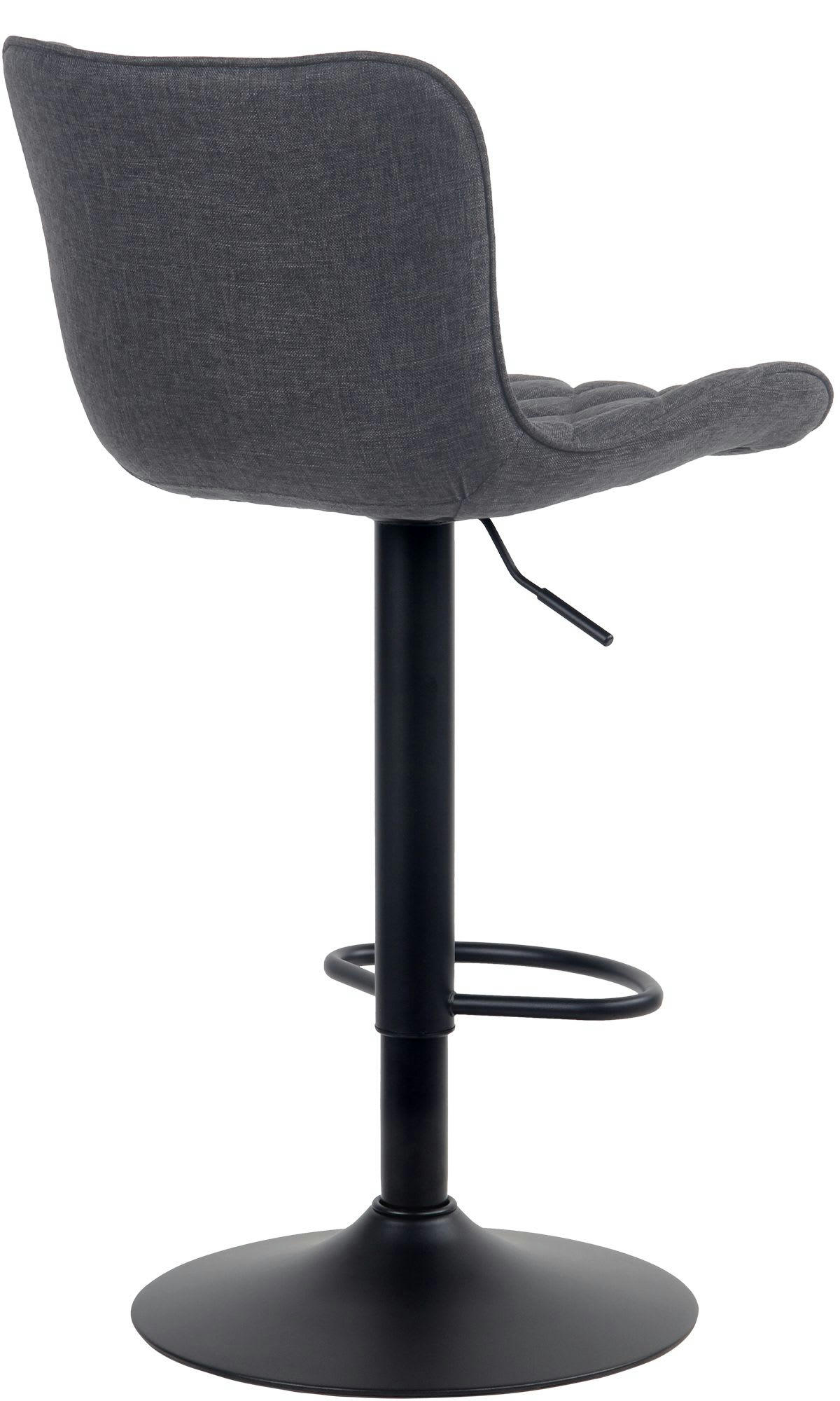 EMMA - Lot de 2 tabourets de bar ajustables pivotants tissu Noir