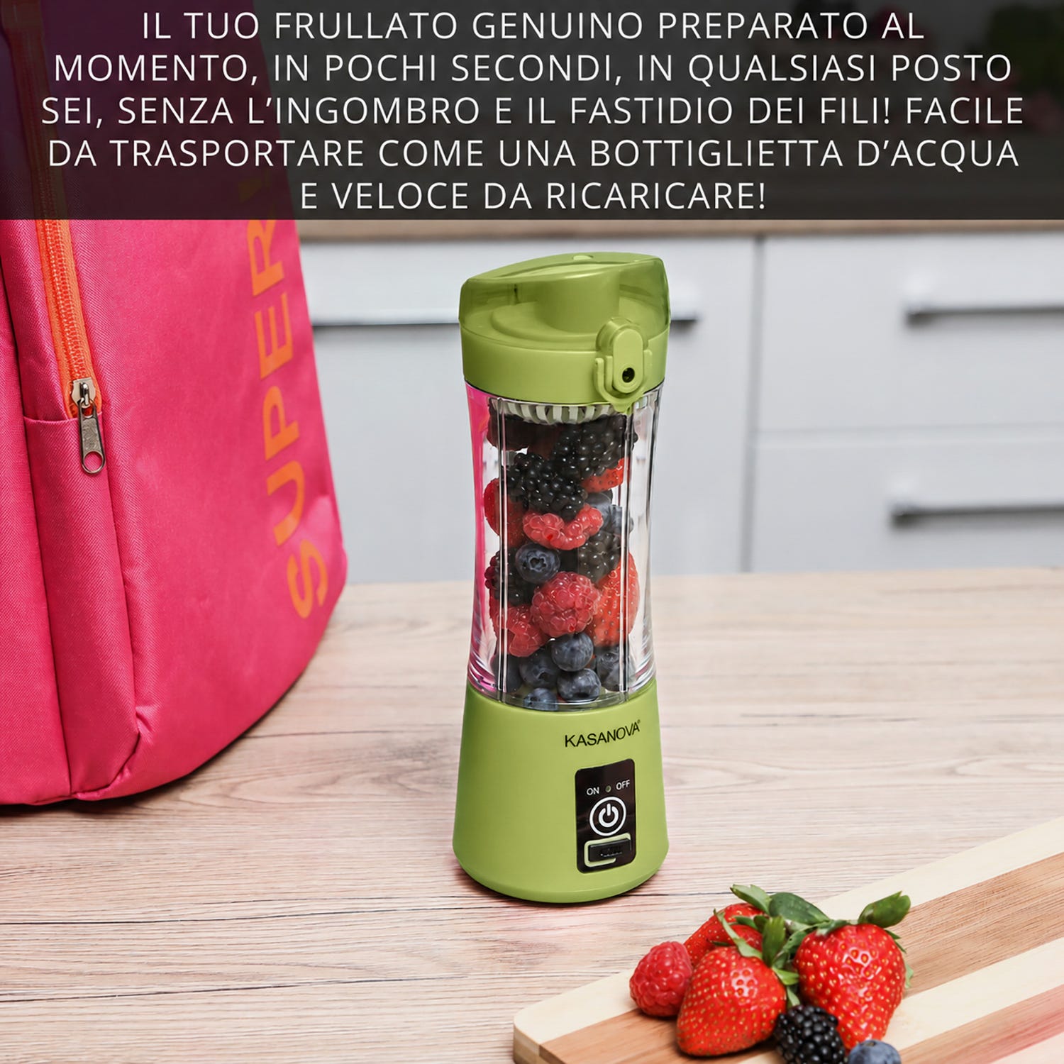 Frullatore portatile senza fili 350 ml verde