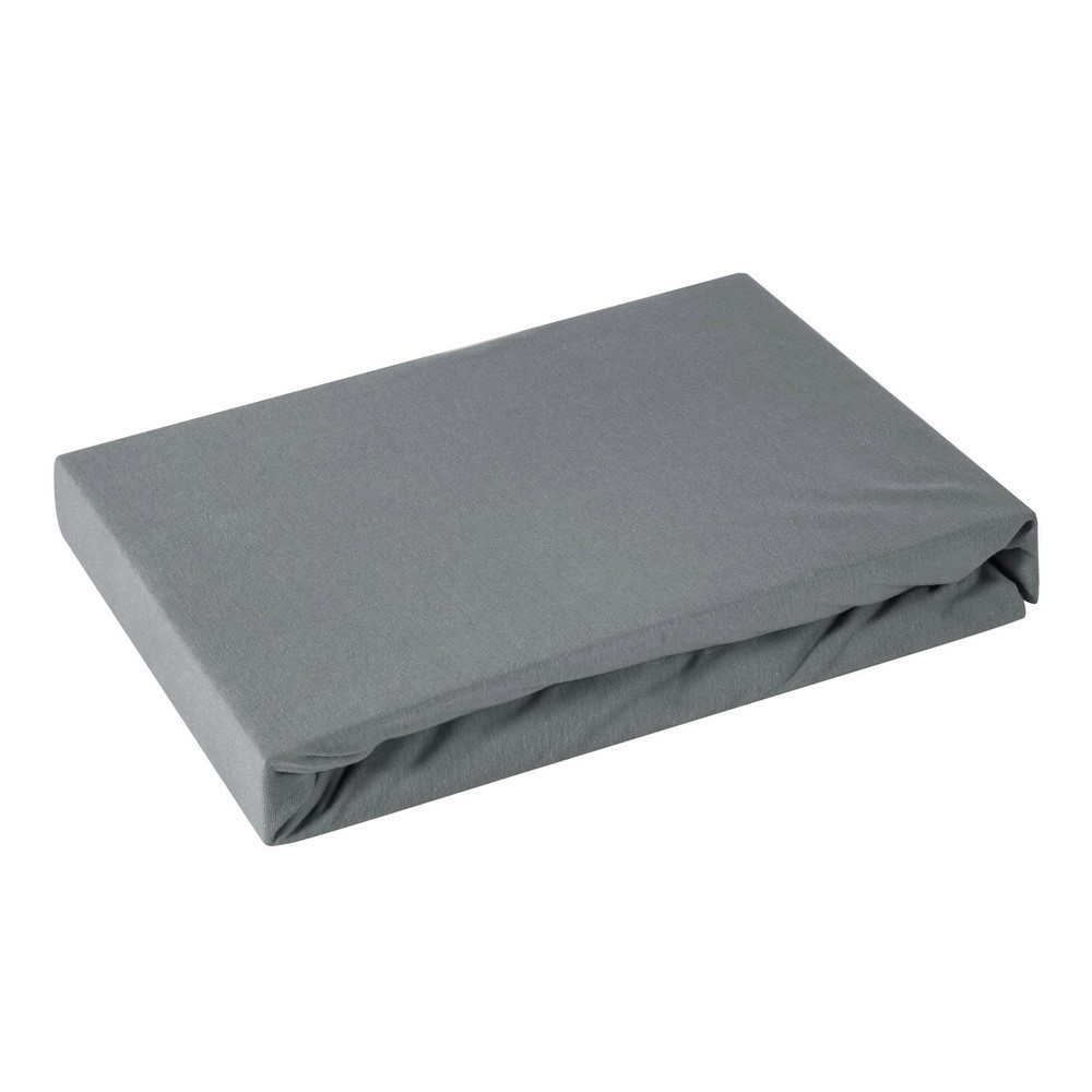 Prześcieradło jersey z gumką 160x200 stalowe 125 g/m2