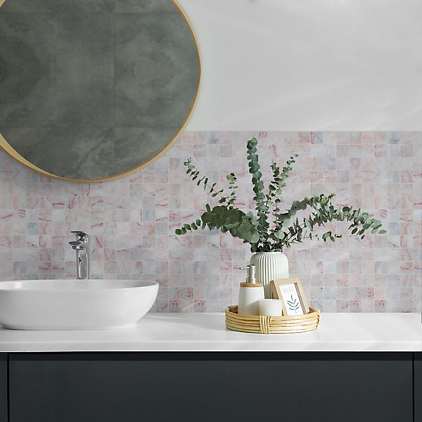 Panneau Mural PVC Wallfluent 50x50 cm Motif Mosaïque Composé De Carrés 4 pièces