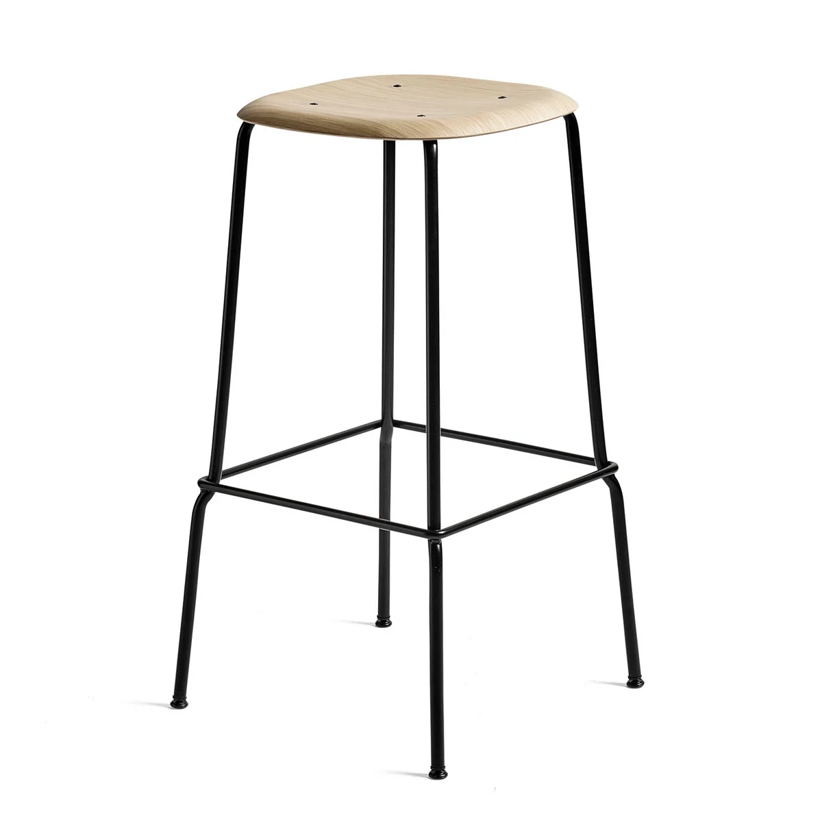 HAY - Soft Edge 80 Hocker, H 75 cm, Eiche / grau