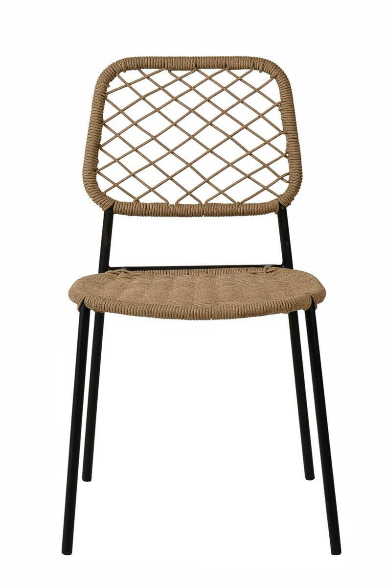 CORDOU - 2 Chaises de repas corde beige