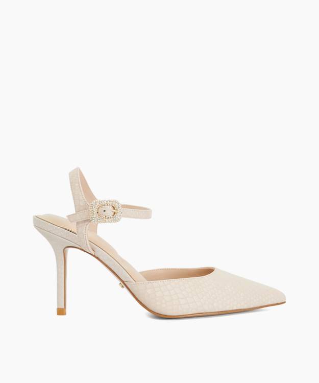 Channel Blush - Buckle-Detail Heeled Courts