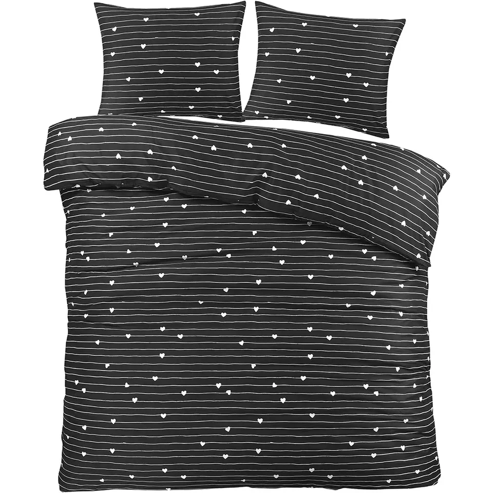 Dekbedovertrek Milou - zwart/wit - 240x220 cm