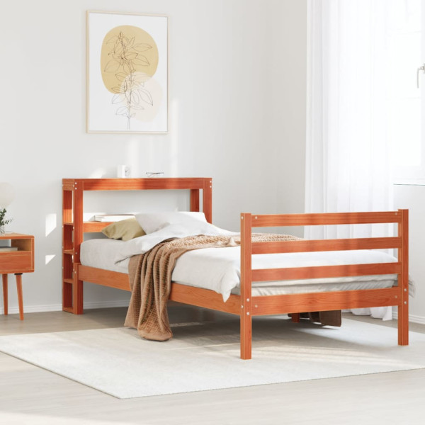 Łóżko Drewniane Rama Łóżka Sofa Brązowe Do Sypialni Pokoju 75x190 cm