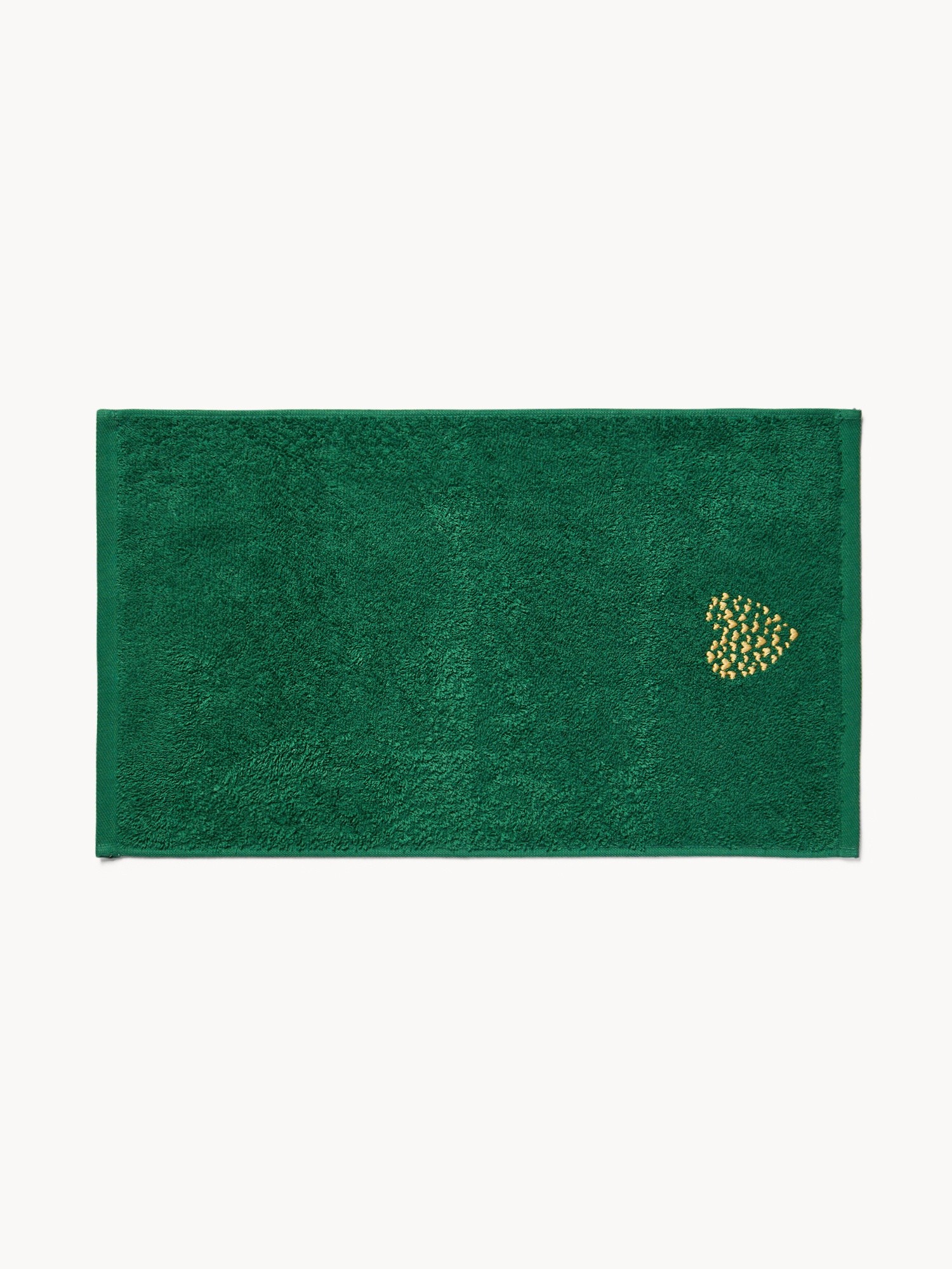 Set 2 asciugamani in spugna di cotone con ricamo a cuori