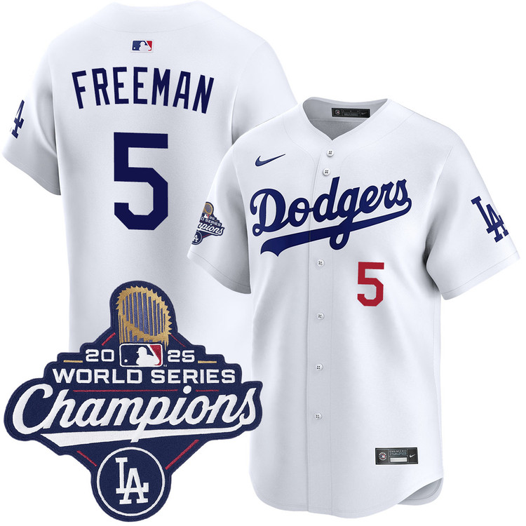 Freddie Freeman Los Angeles Dodgers Nike 2025 World Series Champions Limited Jersey – White