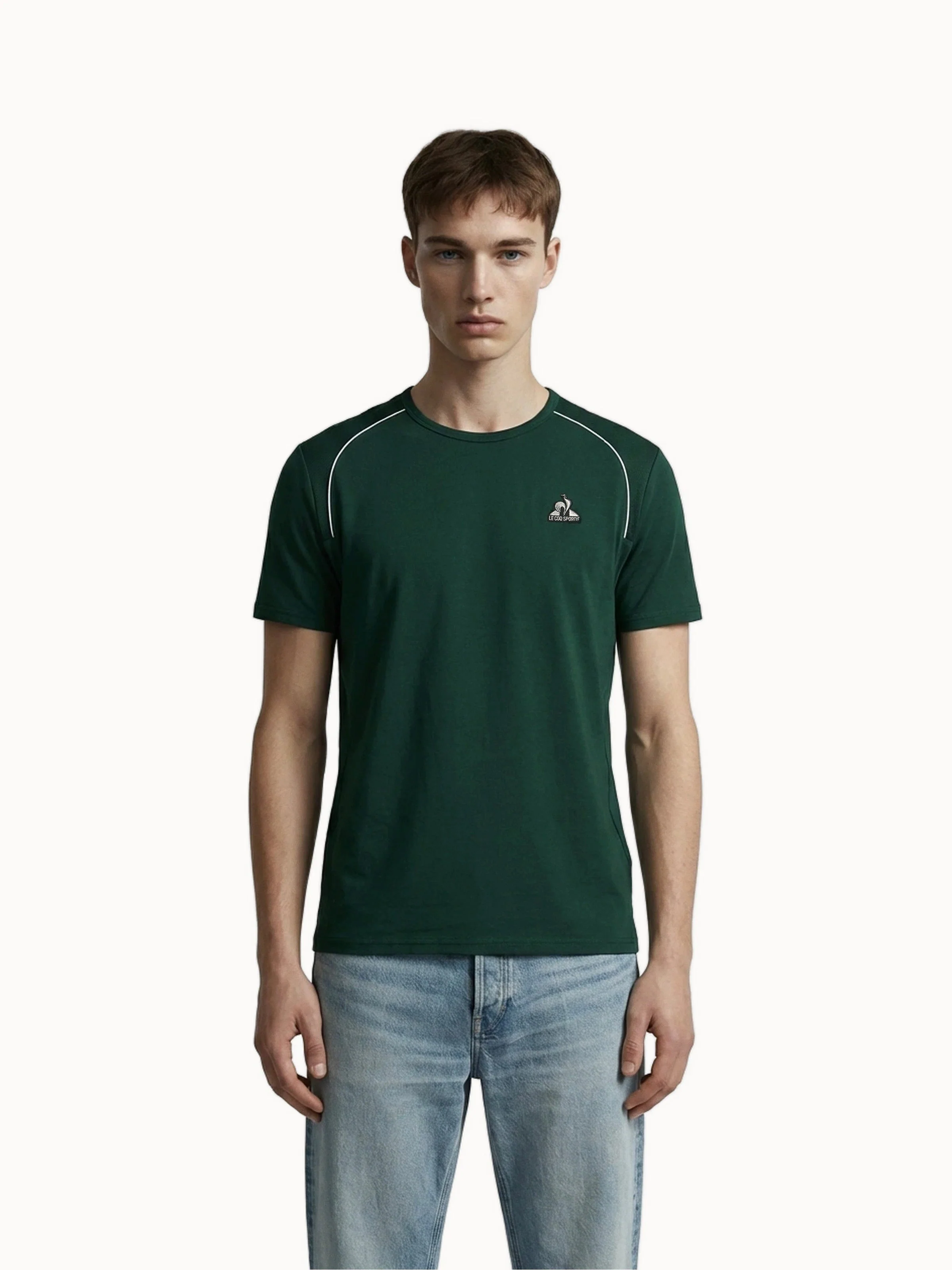 T-shirt Coq d'argent en jersey de coton avec détails texturés