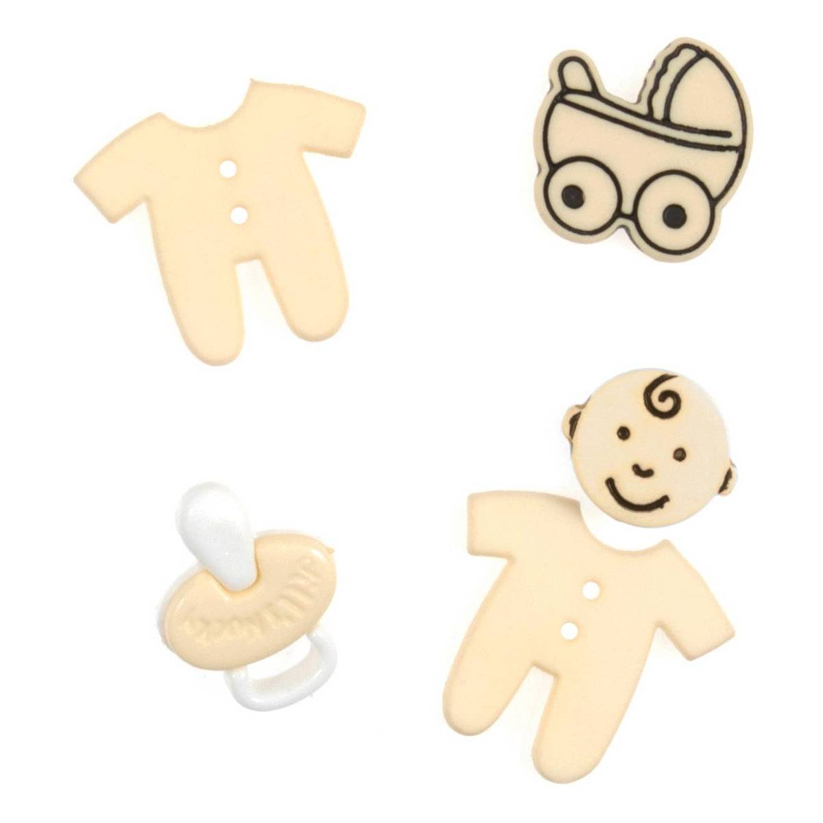 Trimits Baby Yellow Craft Buttons 5 Pieces