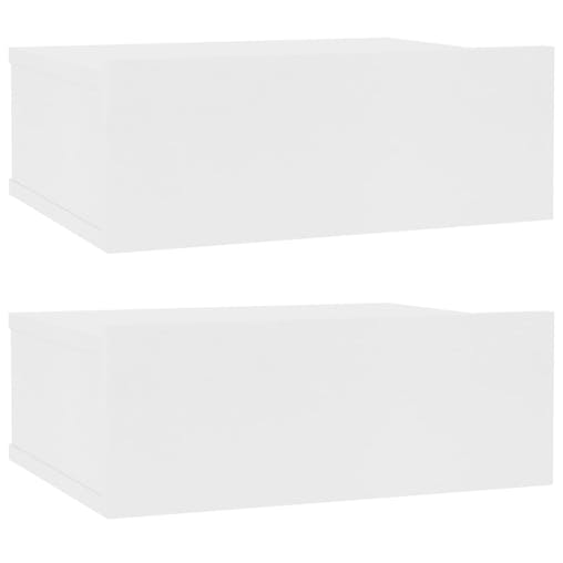 NNEVL Floating Nightstands 2 pcs White 40x30x15cm Engineered Wood