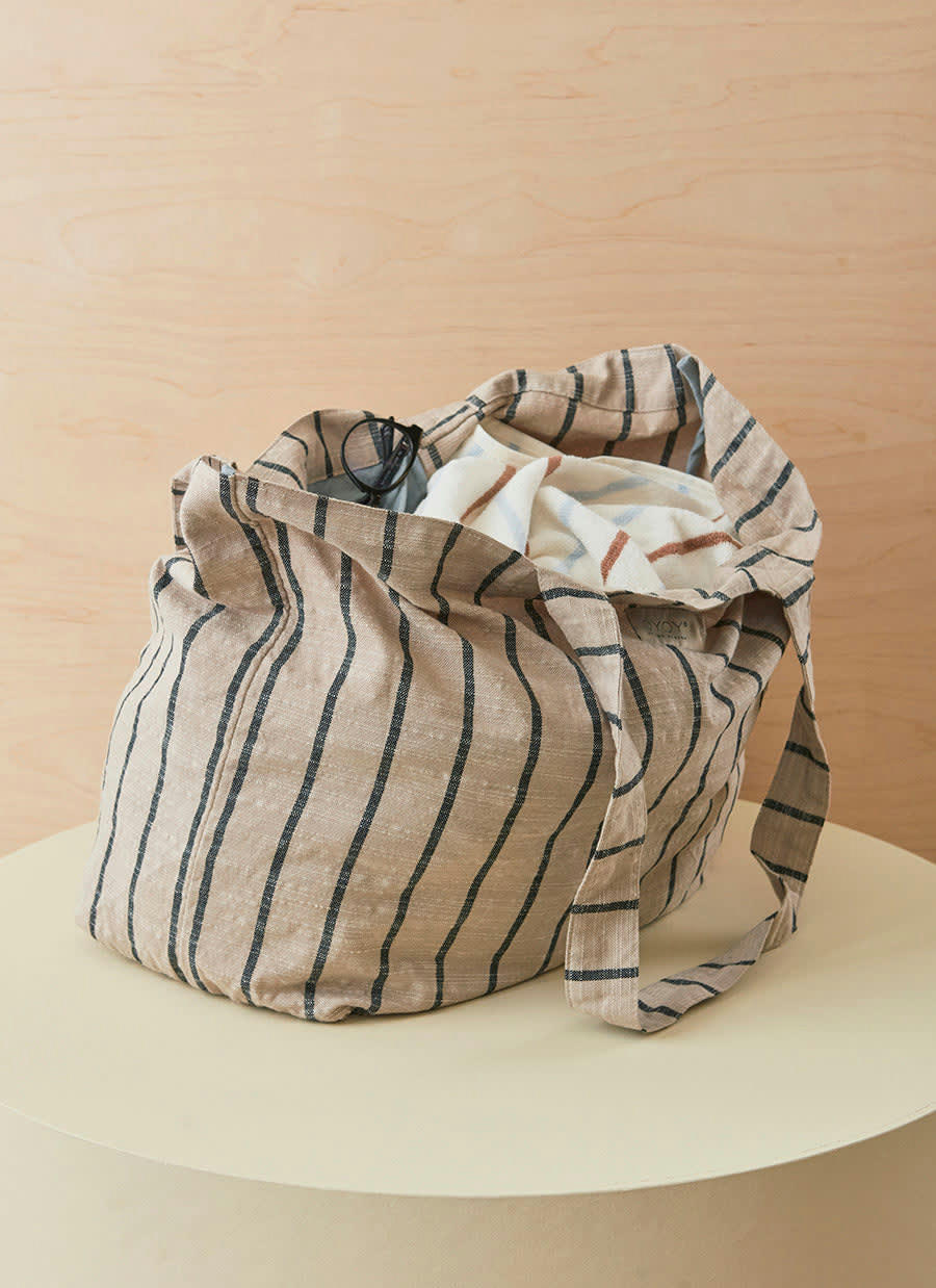 KYOTO - Sac de plage gris en polyester recyclé H38x67x24cm