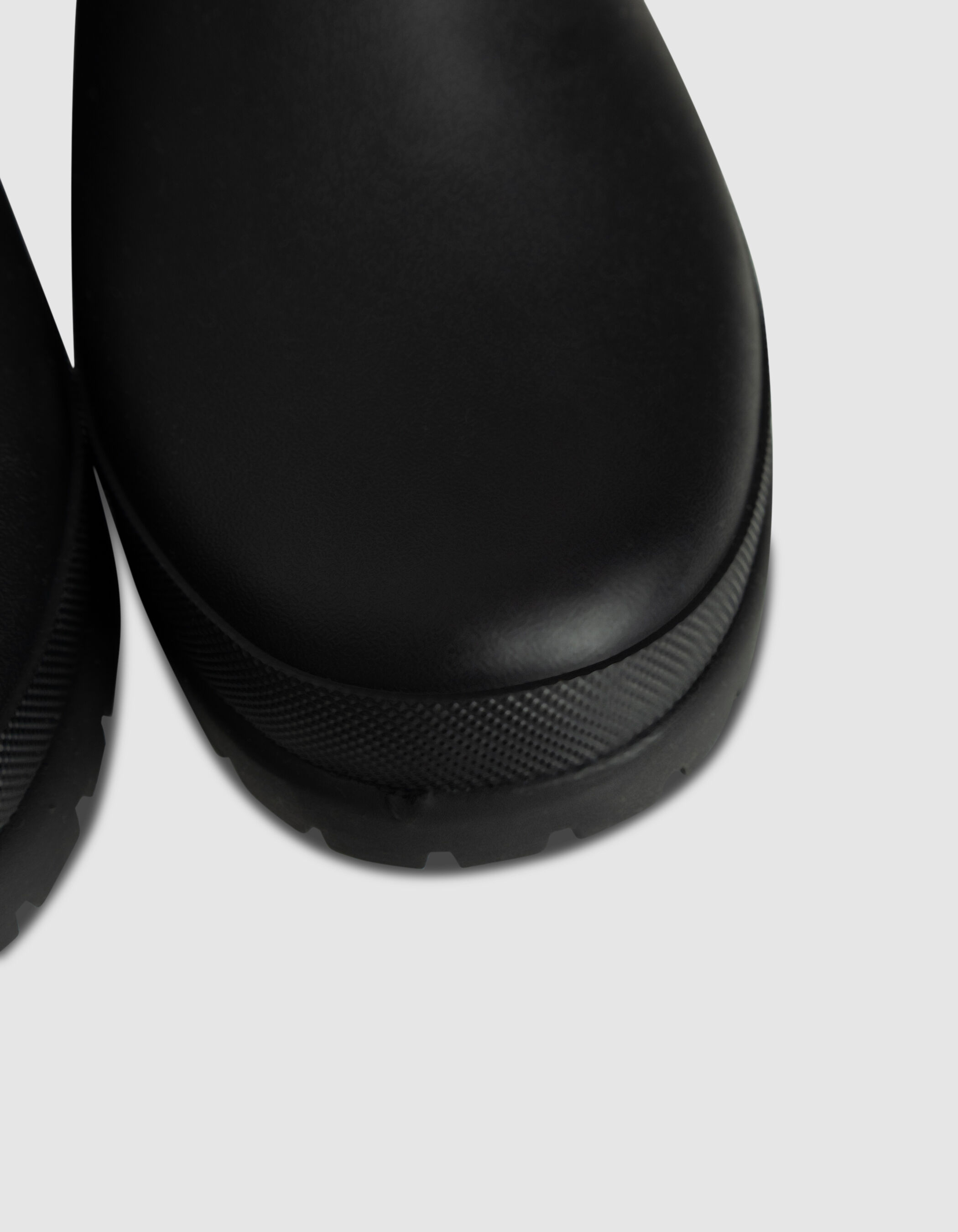 Chelsea boots de pluie noirs semelles crantées Femme