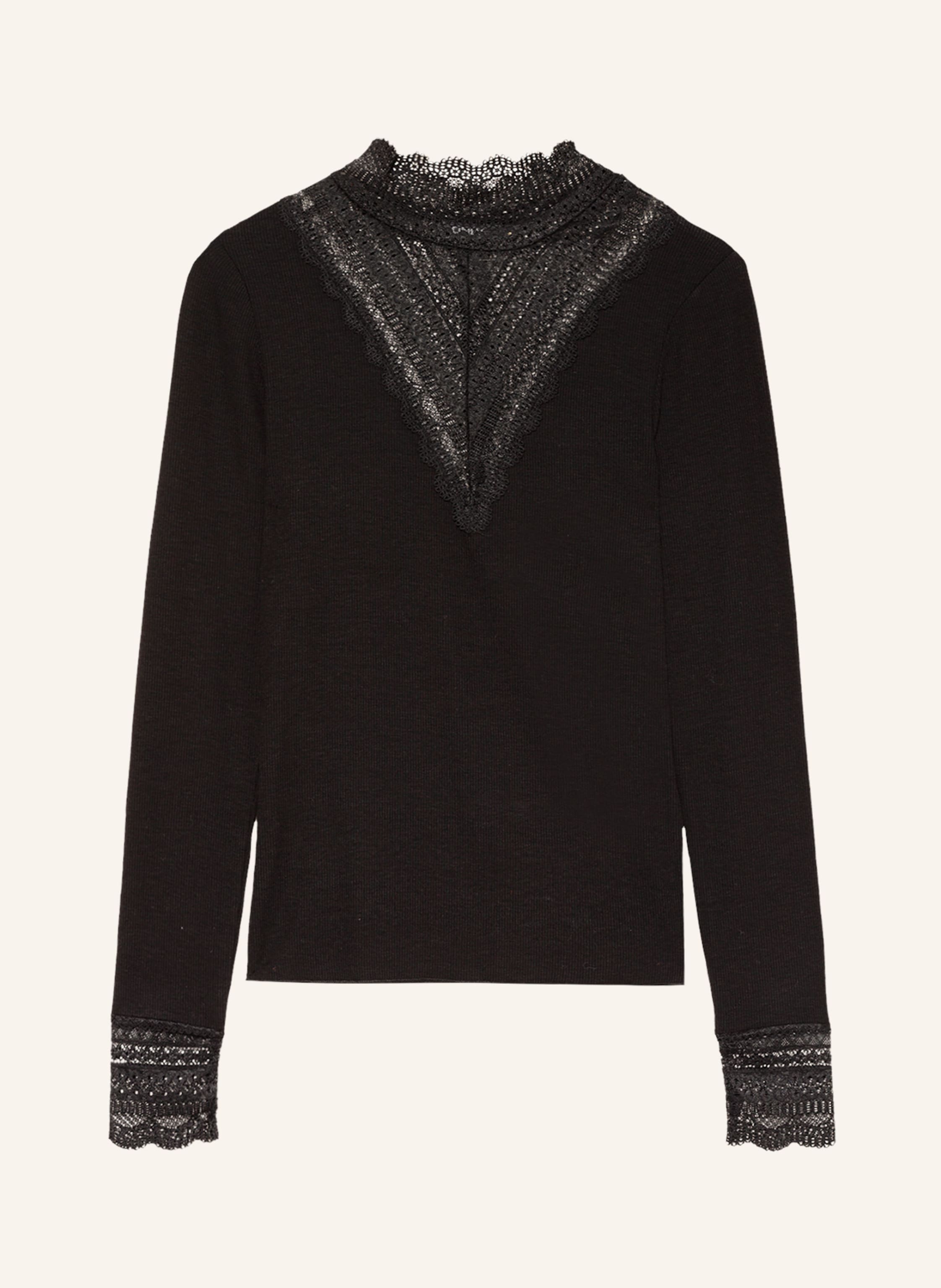 ONLY Longsleeve mit Spitzenbesatz
