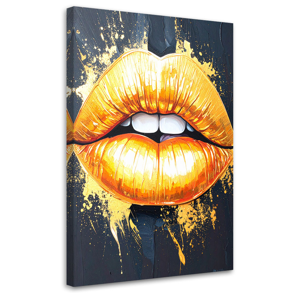 Feeby Obraz do salonu sypialni loftu, Złote Usta Kobiety Glamour 40x60