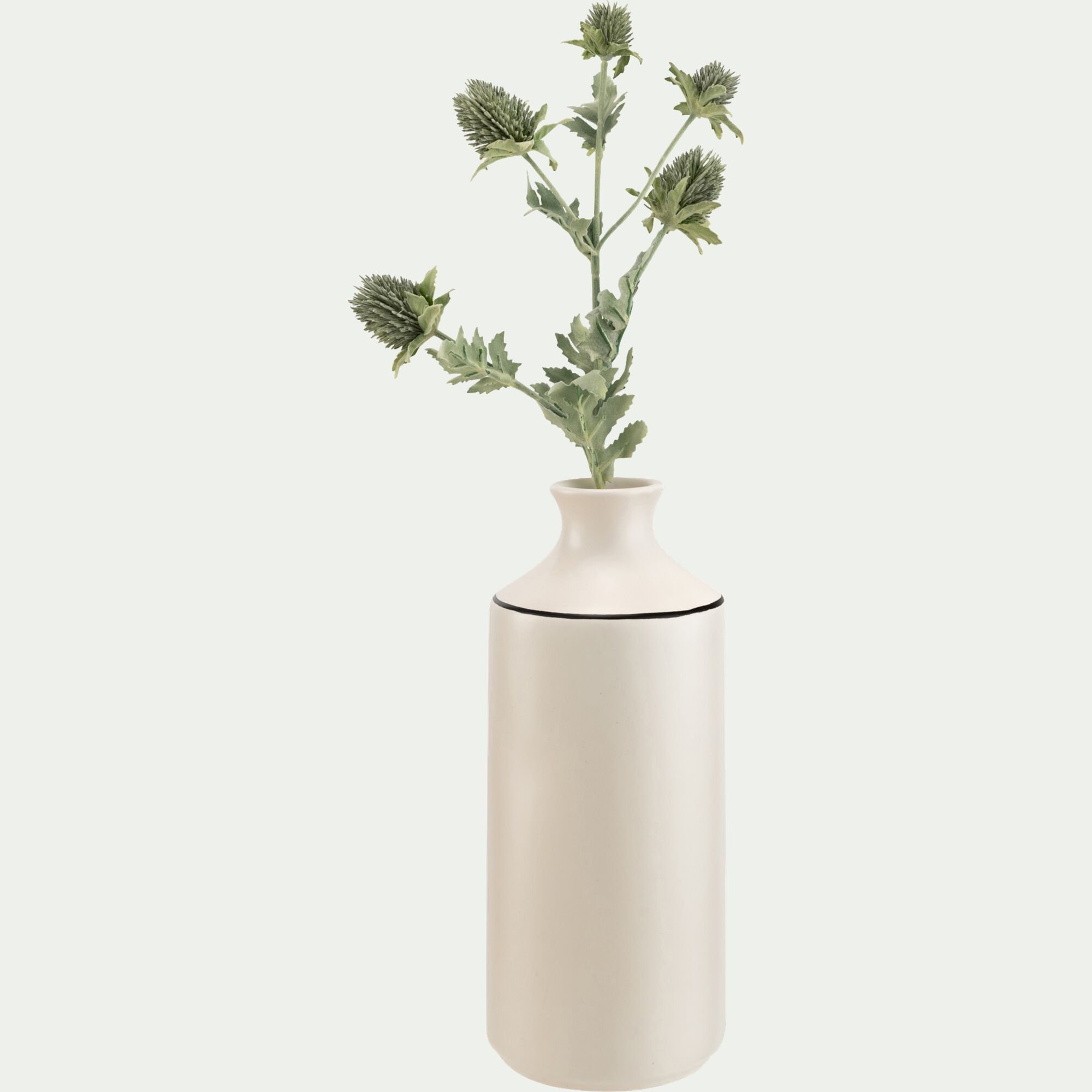 REOTIER - Vase bouteille en faïence H31cm - blanc