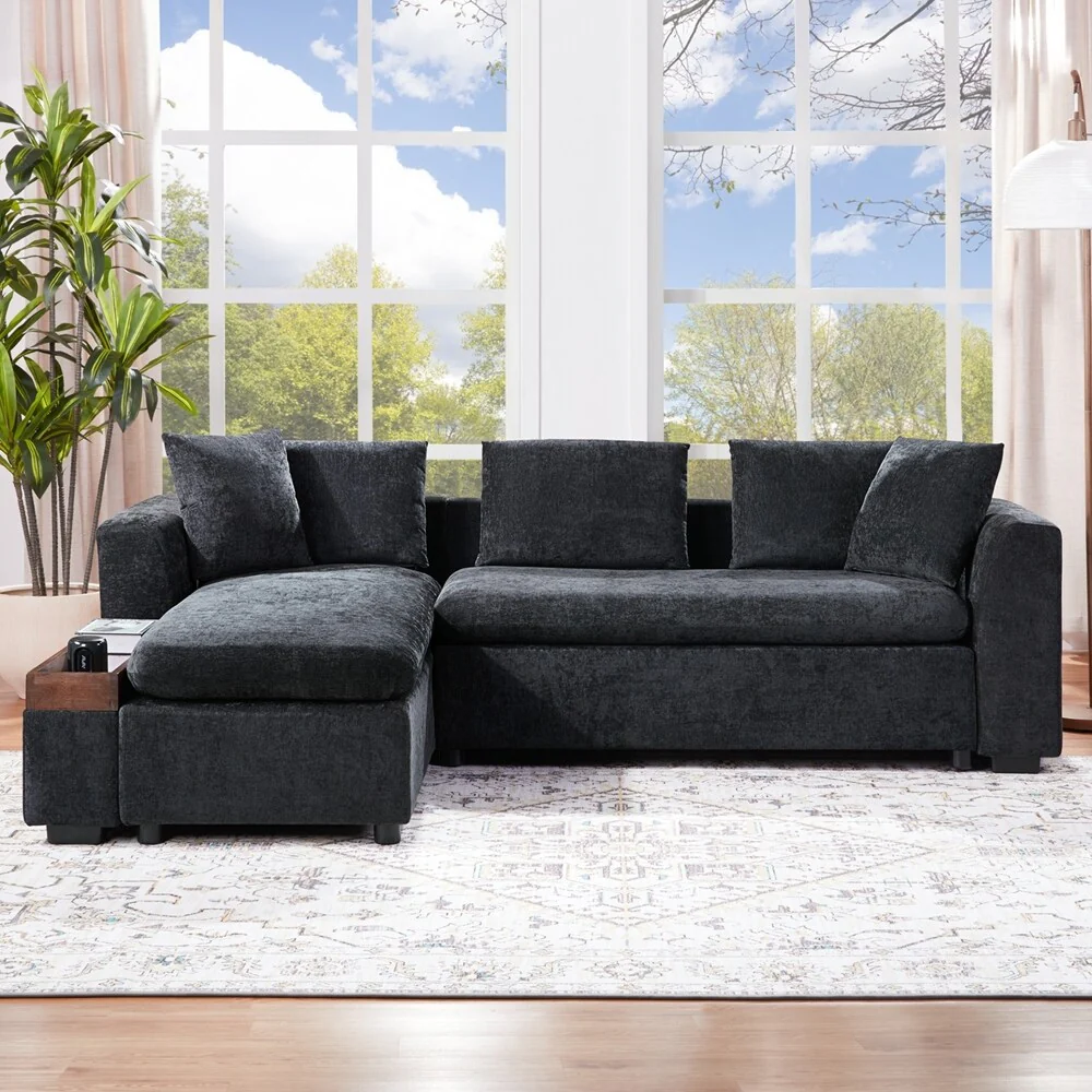 Sectional Sofa 93.7 Inch L-shaped Sofa Upholstered Sofa Couch