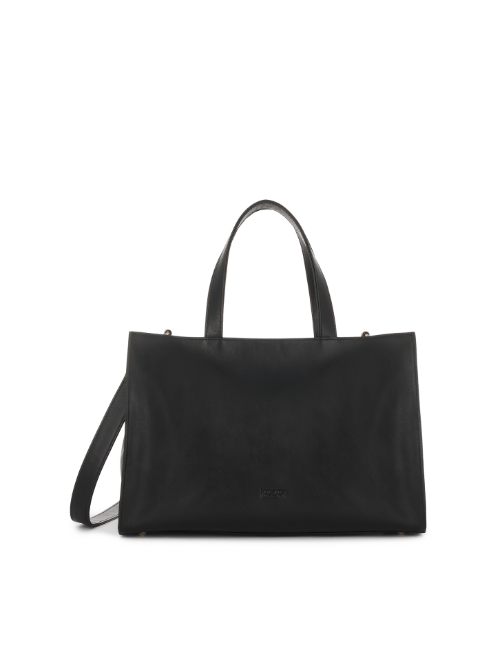 Black classic handbag with two handles