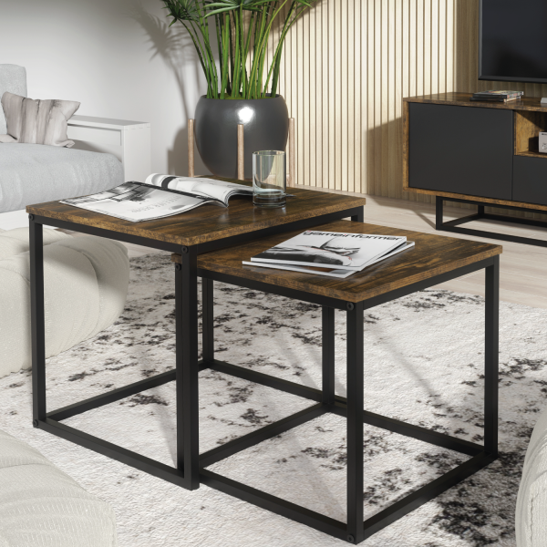Stolik Kawowy 2w1 ONE FURNITURE Laminat - Brąz Rustrykalny
