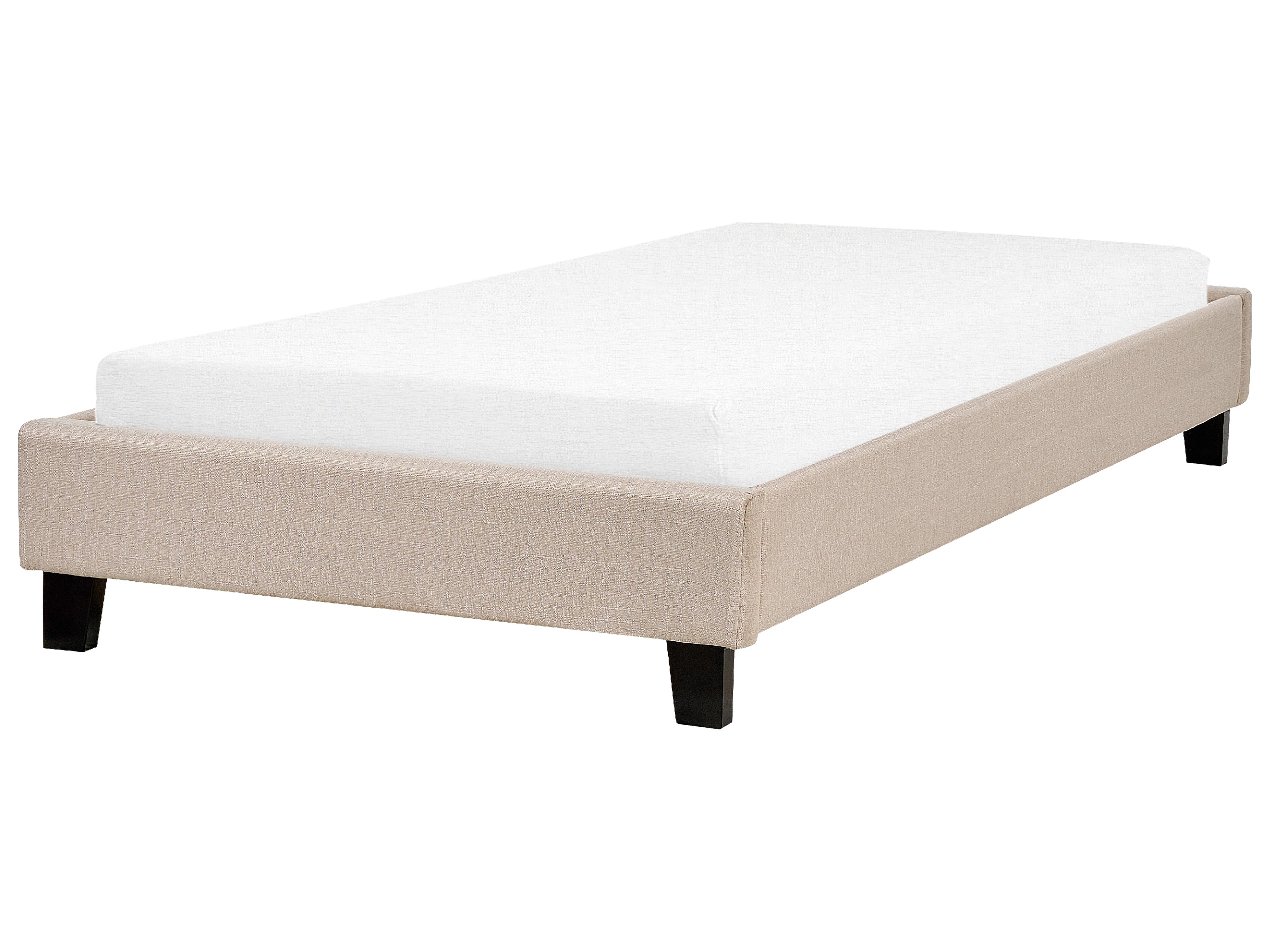Bed without Headboard Fabric ROANNE 140 x 200 cm (EU Double) Beige