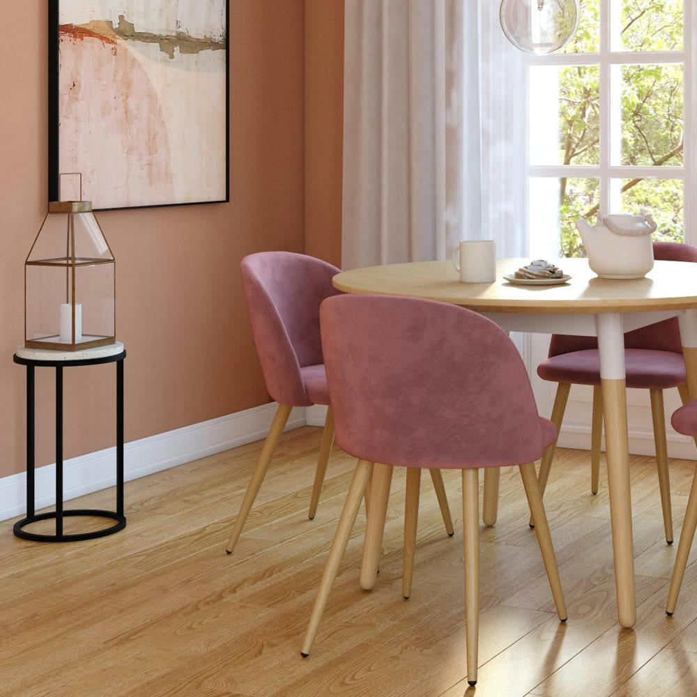 GYDA - Table d'appoint ronde en terrazzo et pieds en métal noir D30 cm