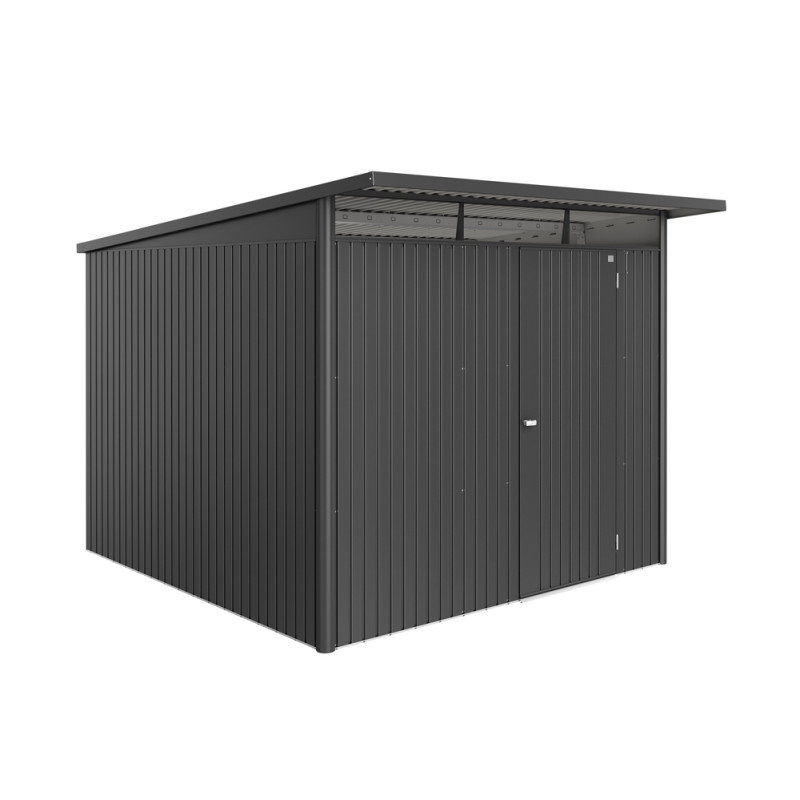 Abri de jardin en métal AvantGarde Eco 1 porte gris foncé 2,6 x 3 x 2,18 m BIOHORT