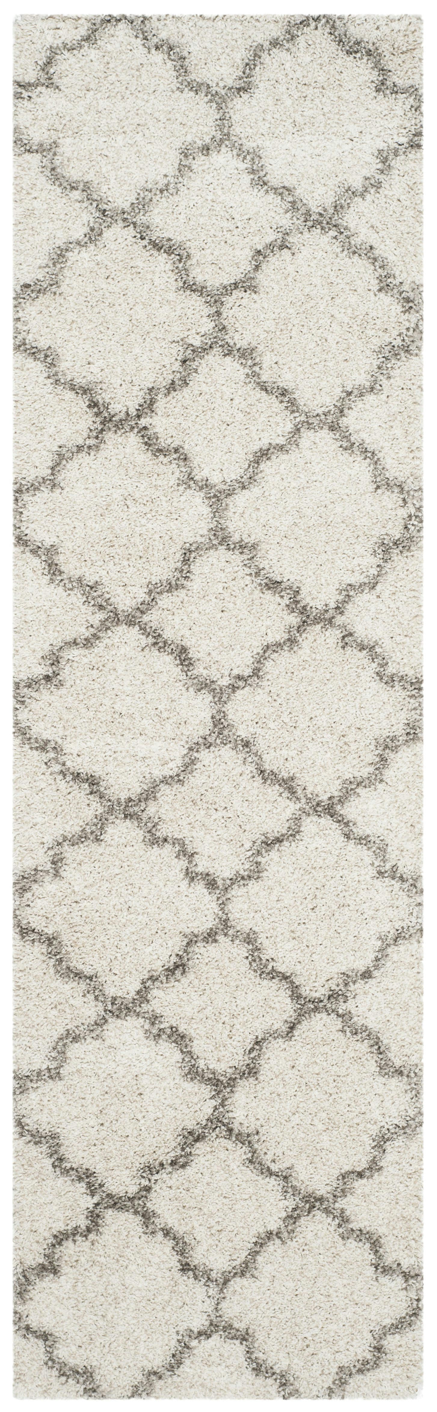 HUDSON SHAG - Tapis de salon interieur en ivoire & gris, 69 x 244 cm