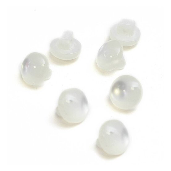 Hemline White Basic Dome Button 7 Pack
