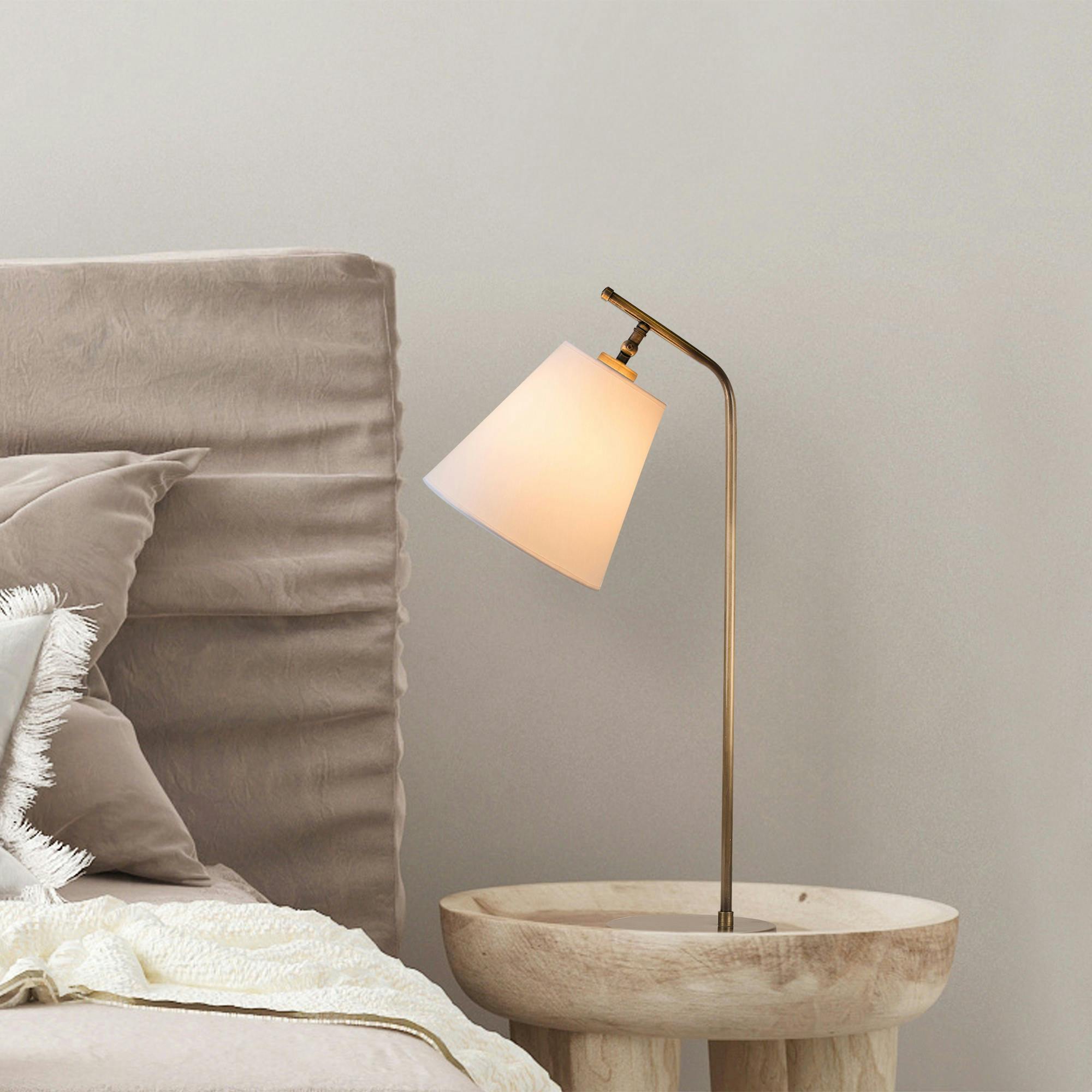 Lampe de chevet vintage, abat-jour écru orientable ZURICH