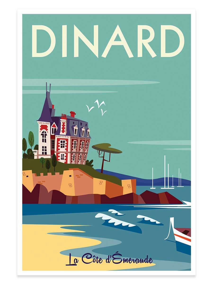 - Affiche voyage à dinard sans cadre 20x30cm