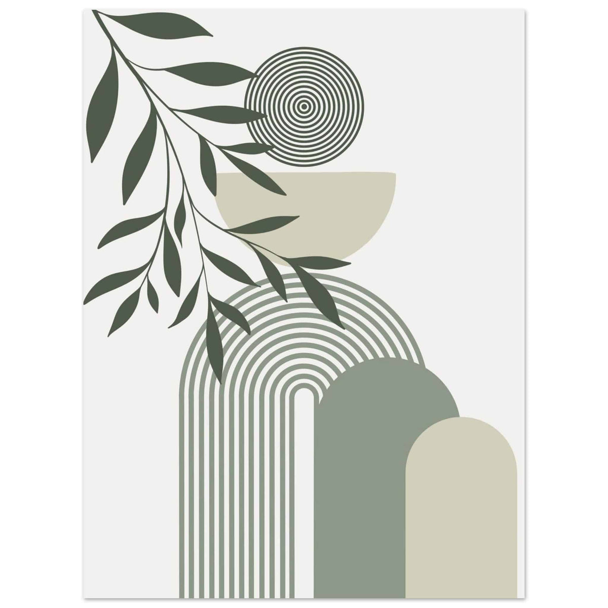 Artfulprints Poster Boho – Olive balance  - 30x40 cm - Groen