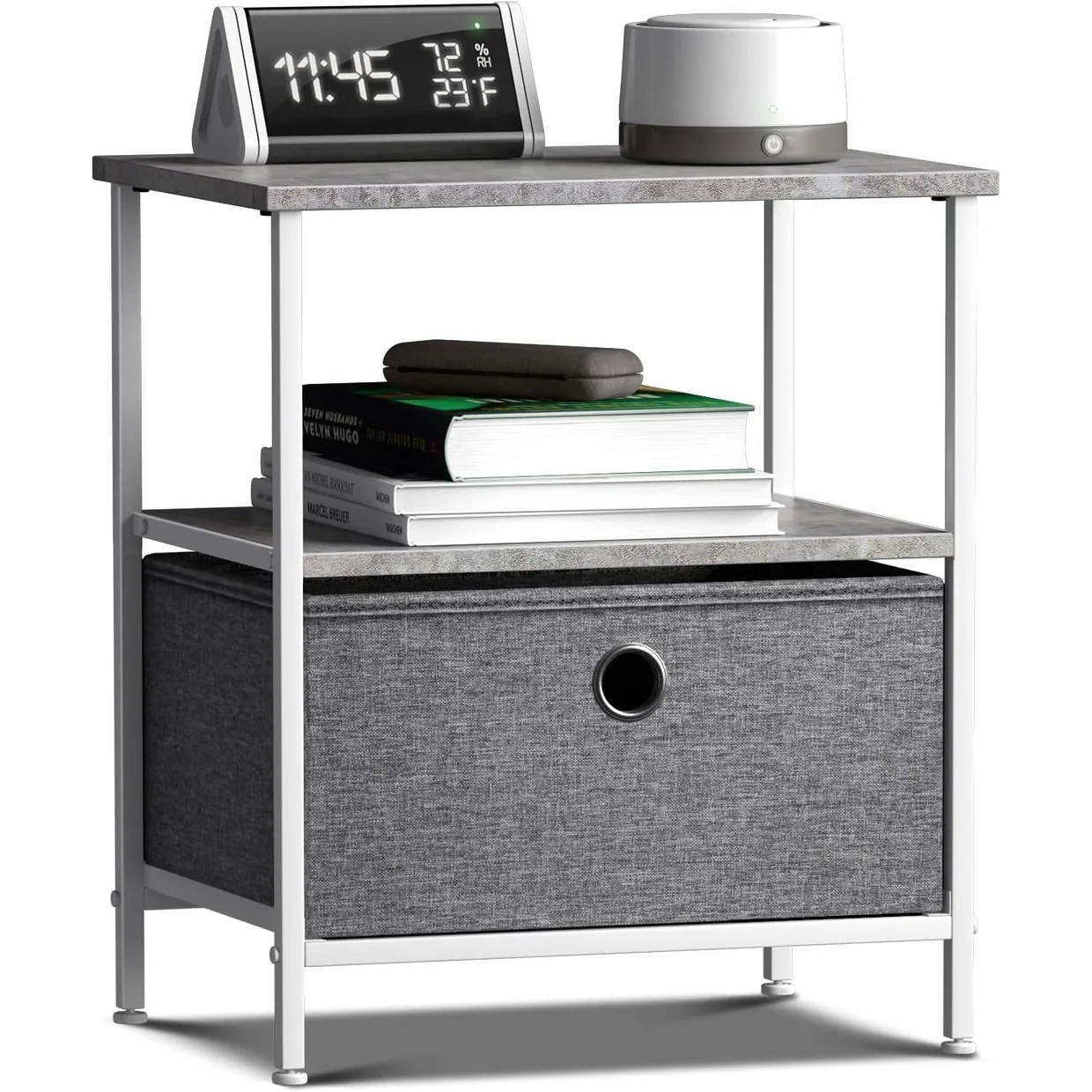 Nightstand 1-Drawer Shelf Storage - Bedside Furniture End Table Chest