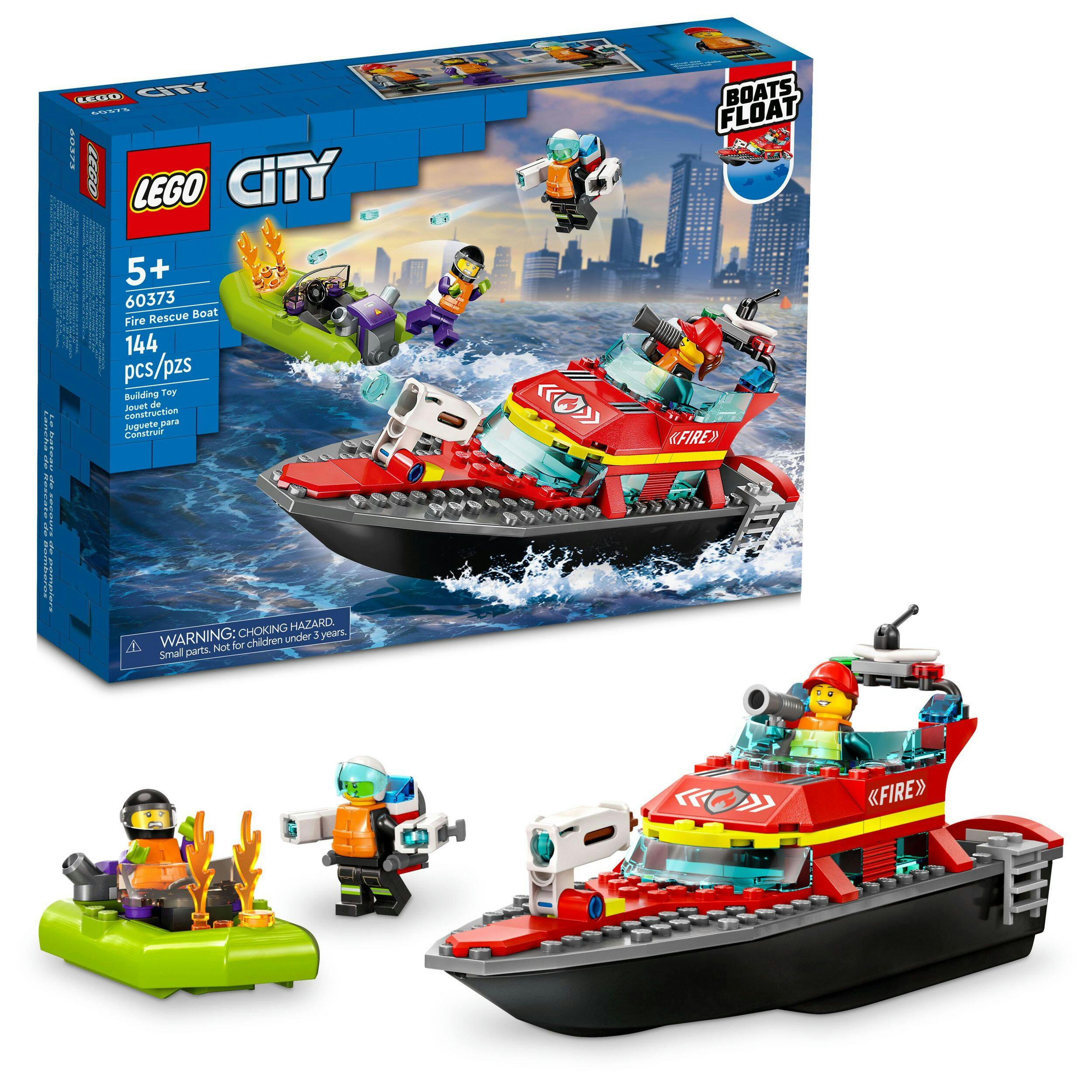 LEGO® City Fire Rescue Boat Building Toy Set - 60373, 144-pcs, Ages 5+
