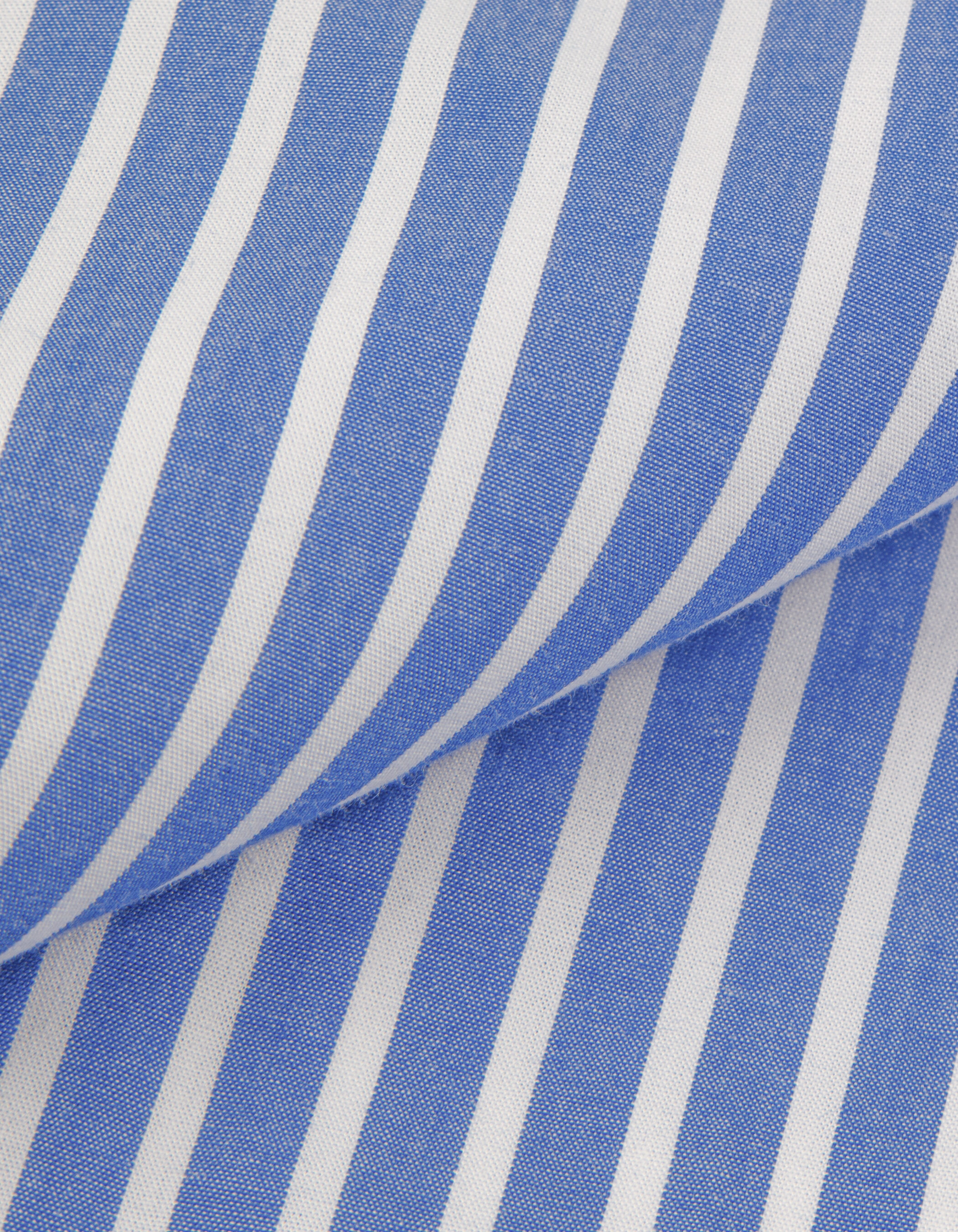 Chemise manches courtes bleue motif rayures à nouer Femme