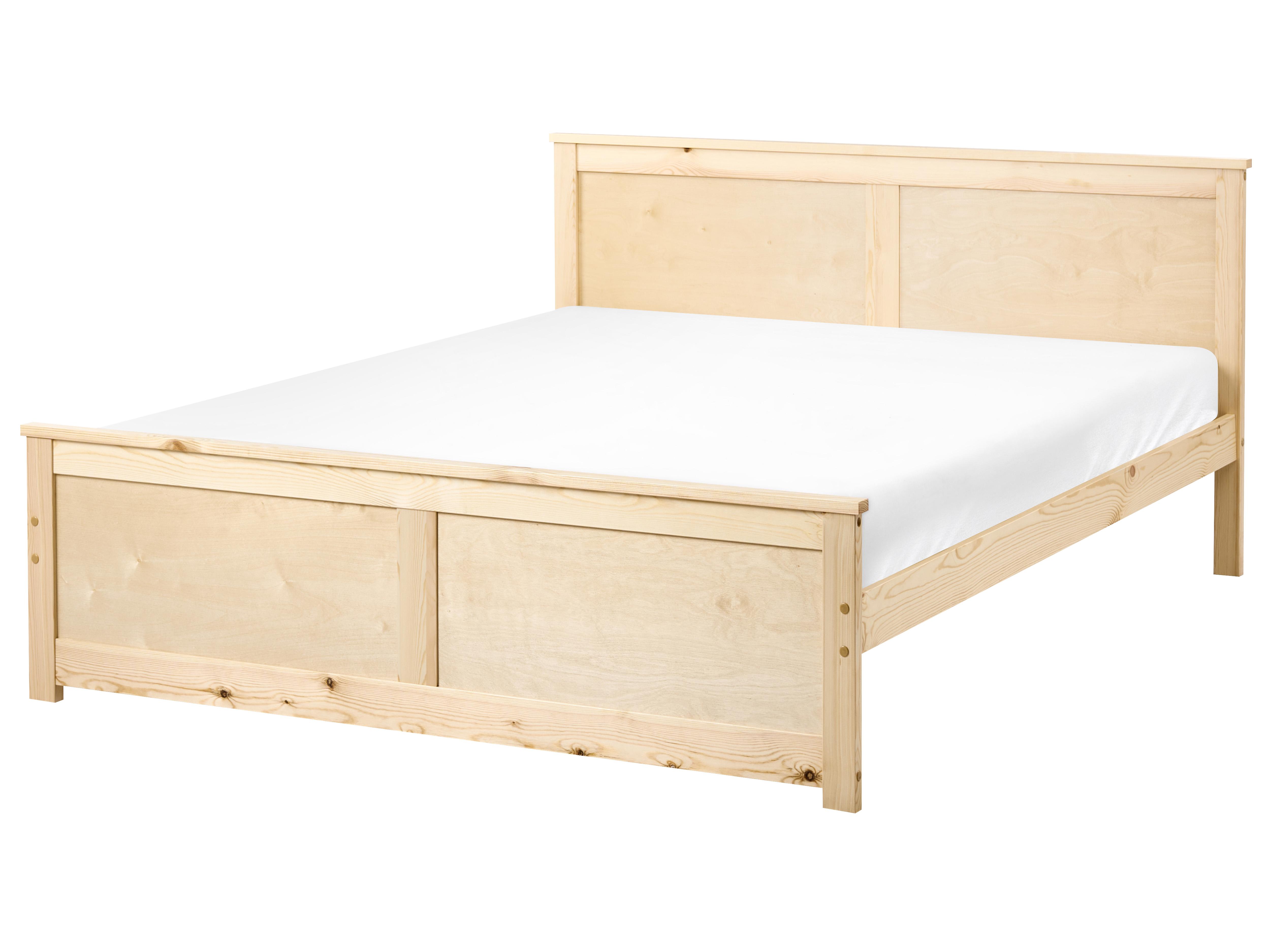 Bed Pine Wood DAUPHIN 140 x 200 cm (EU Double) Light Brown