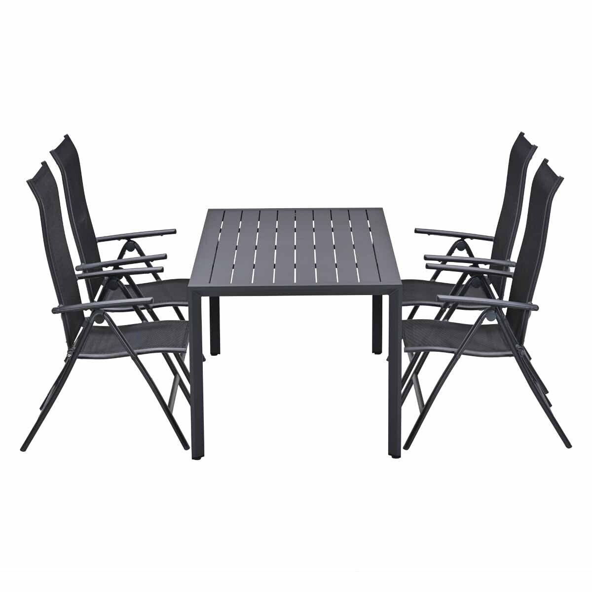 Garden Impressions Tuinset Santos 5-delig - Kasper tuintafel donker grijs