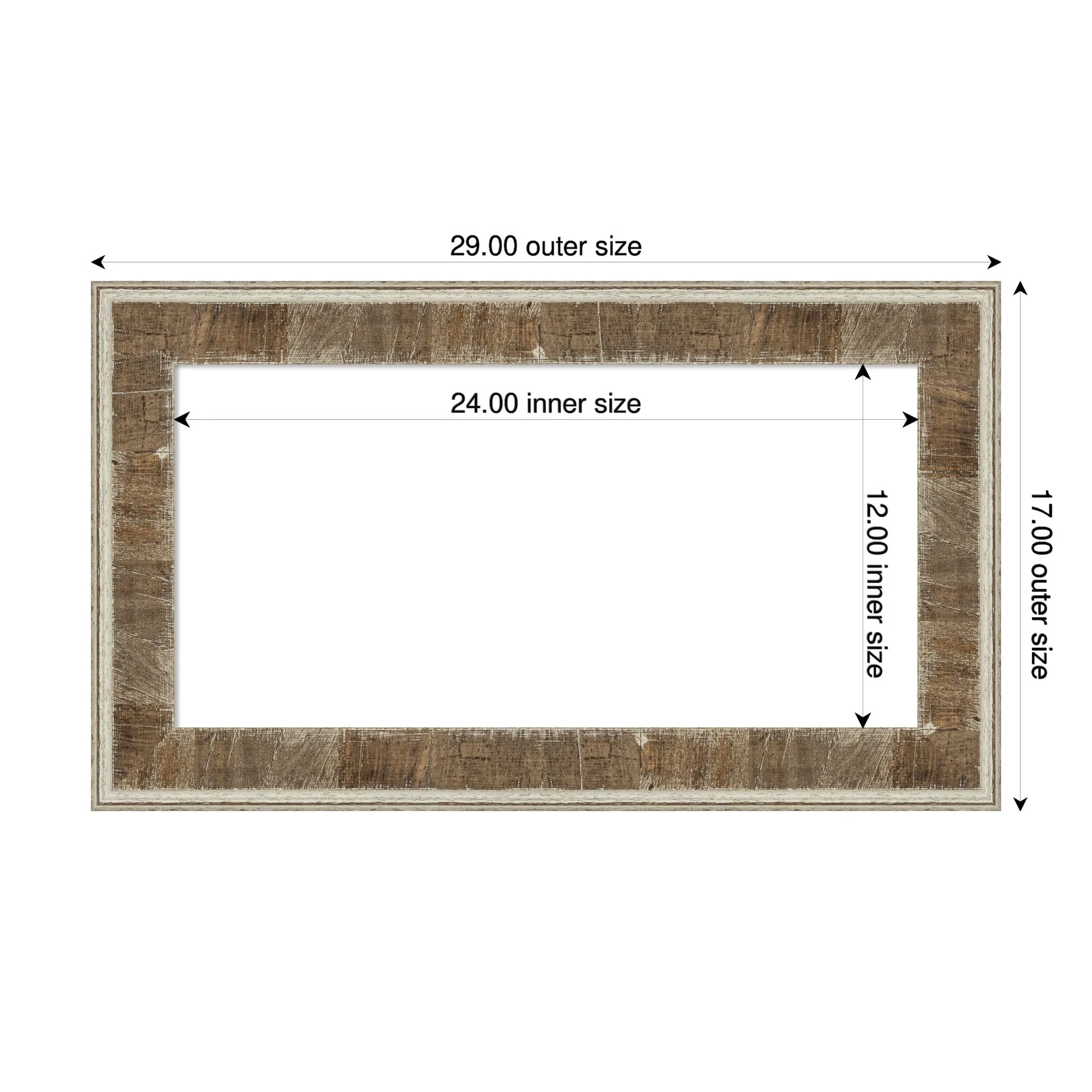 Amanti Art Farmhouse Brown Narrow Framed Dry Erase Magnetic Board