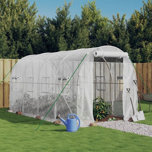 NNEVL Greenhouse with Steel Frame White 8 m&sup2; 4x2x2 m