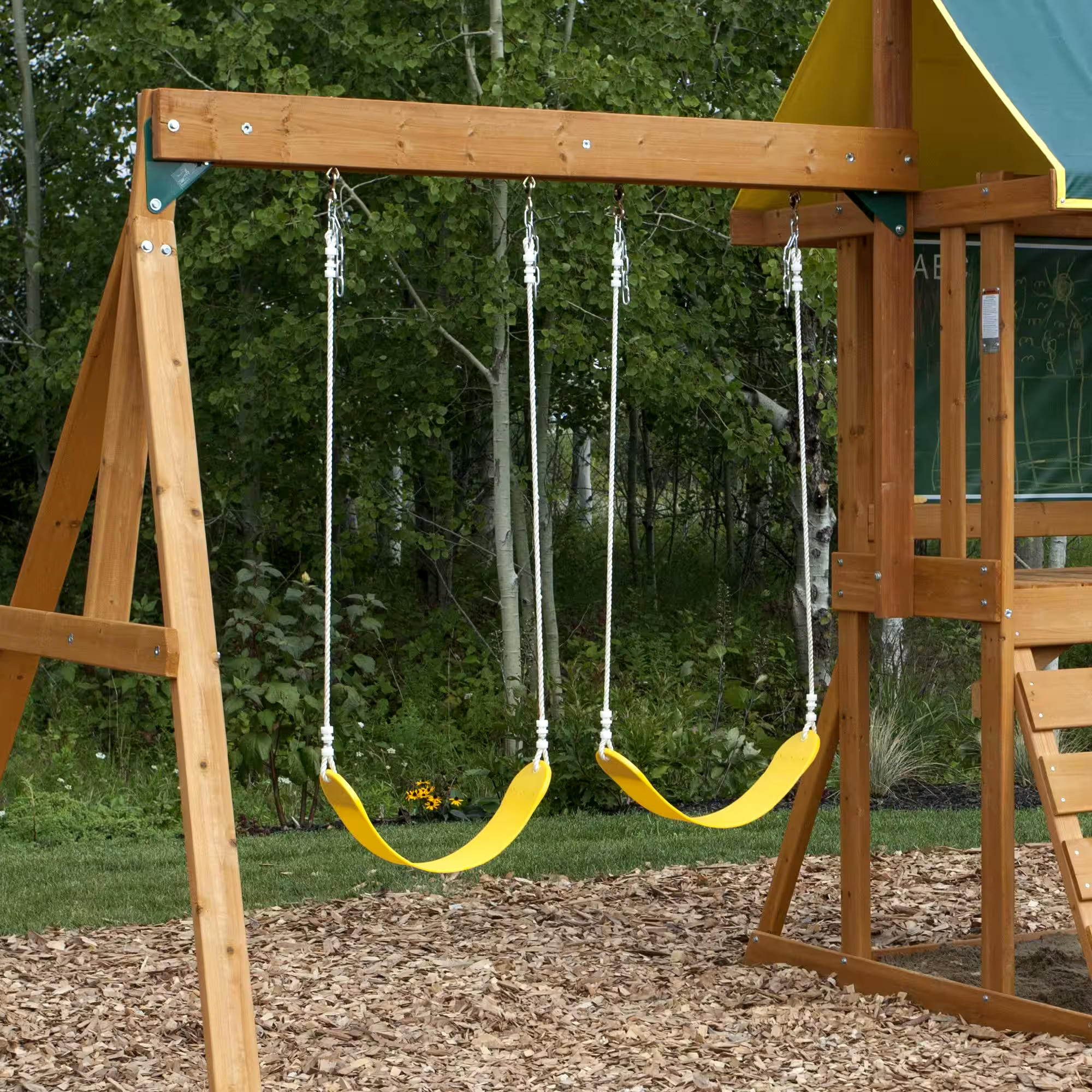 KidKraft Outdoor Adjustable Belt Swing, For Kids, Yellow, Ages 3 - 10 yrs