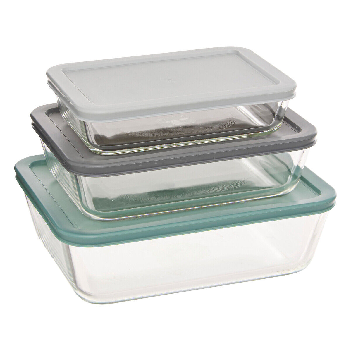 Conjunto de 3 caixas herméticas de vidro